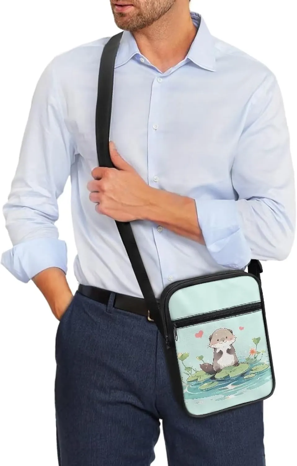 Suobstales Small Crossbody Bag for Women Men, Mini Messenger Bag Shoulder Bag Sling Bag with Zipper Pocket for Phone Passport