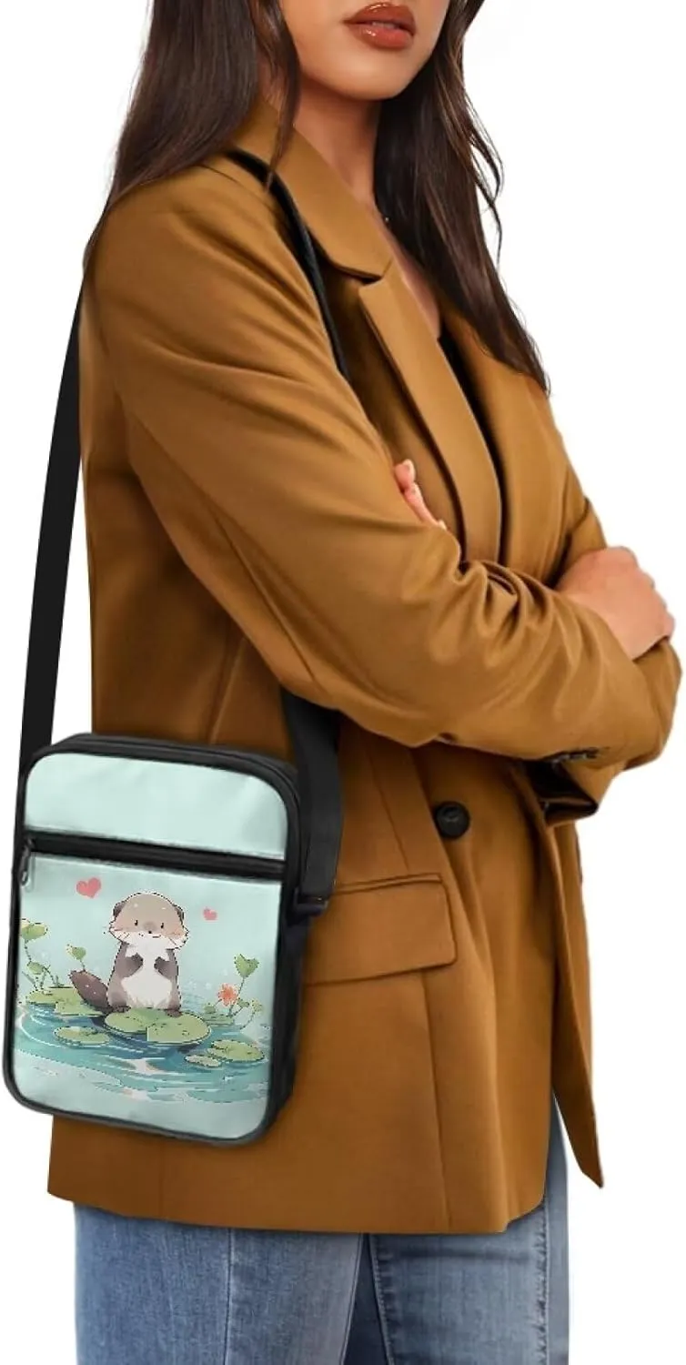 Suobstales Small Crossbody Bag for Women Men, Mini Messenger Bag Shoulder Bag Sling Bag with Zipper Pocket for Phone Passport