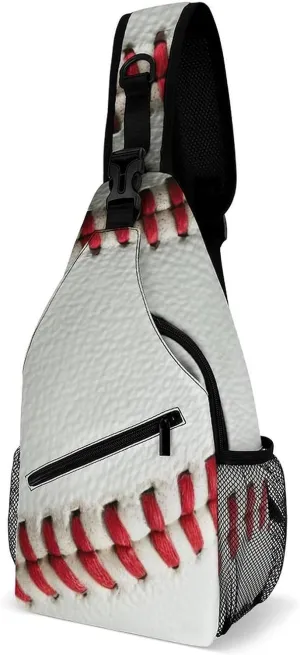 Supdreamc Sling Backpack for Women Men Anti-Theft Multipurpose Gym Crossbody Sack Satchel Outdoor Hiking Bag Tote Bags, Baseball Crossbody Chest Rucksack