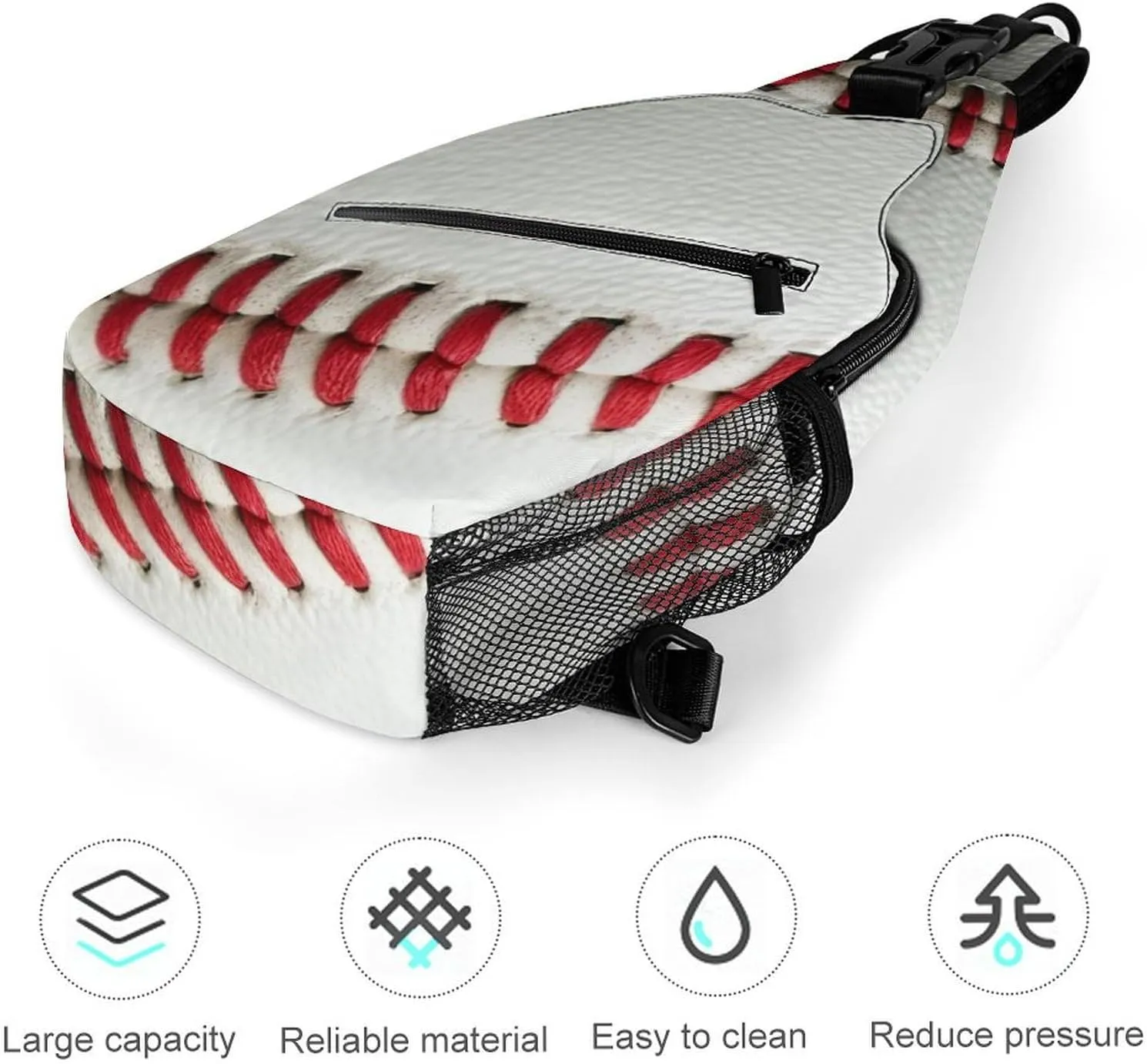Supdreamc Sling Backpack for Women Men Anti-Theft Multipurpose Gym Crossbody Sack Satchel Outdoor Hiking Bag Tote Bags, Baseball Crossbody Chest Rucksack