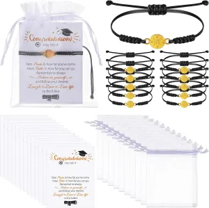 Sureio 60 Pcs 2025 Graduation Bracelet Set 20 Compass Bracelets 20 Graduation Cards 20 Bags Senior Night Gifts