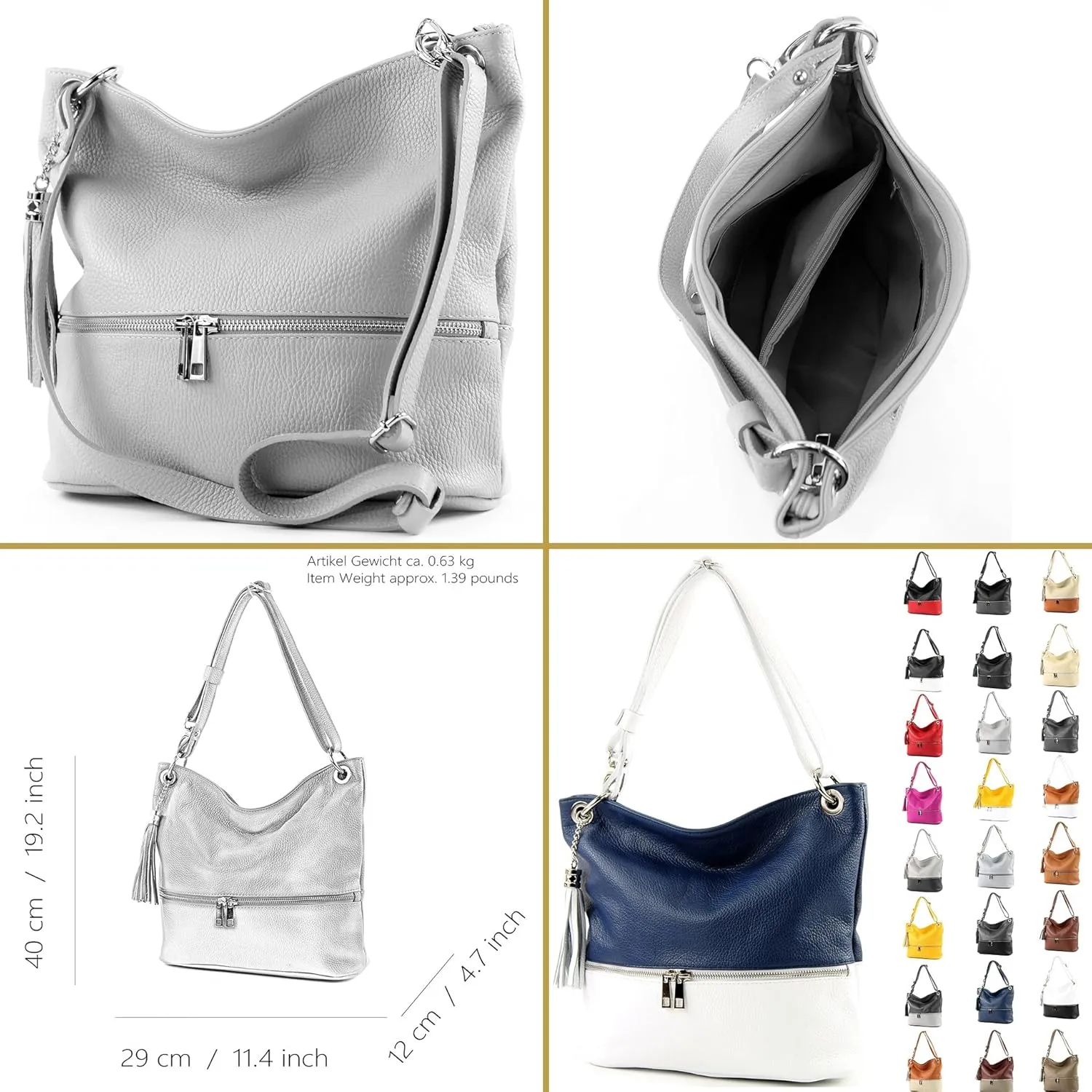 T143 - Italian leather shoulder bag cross body bag