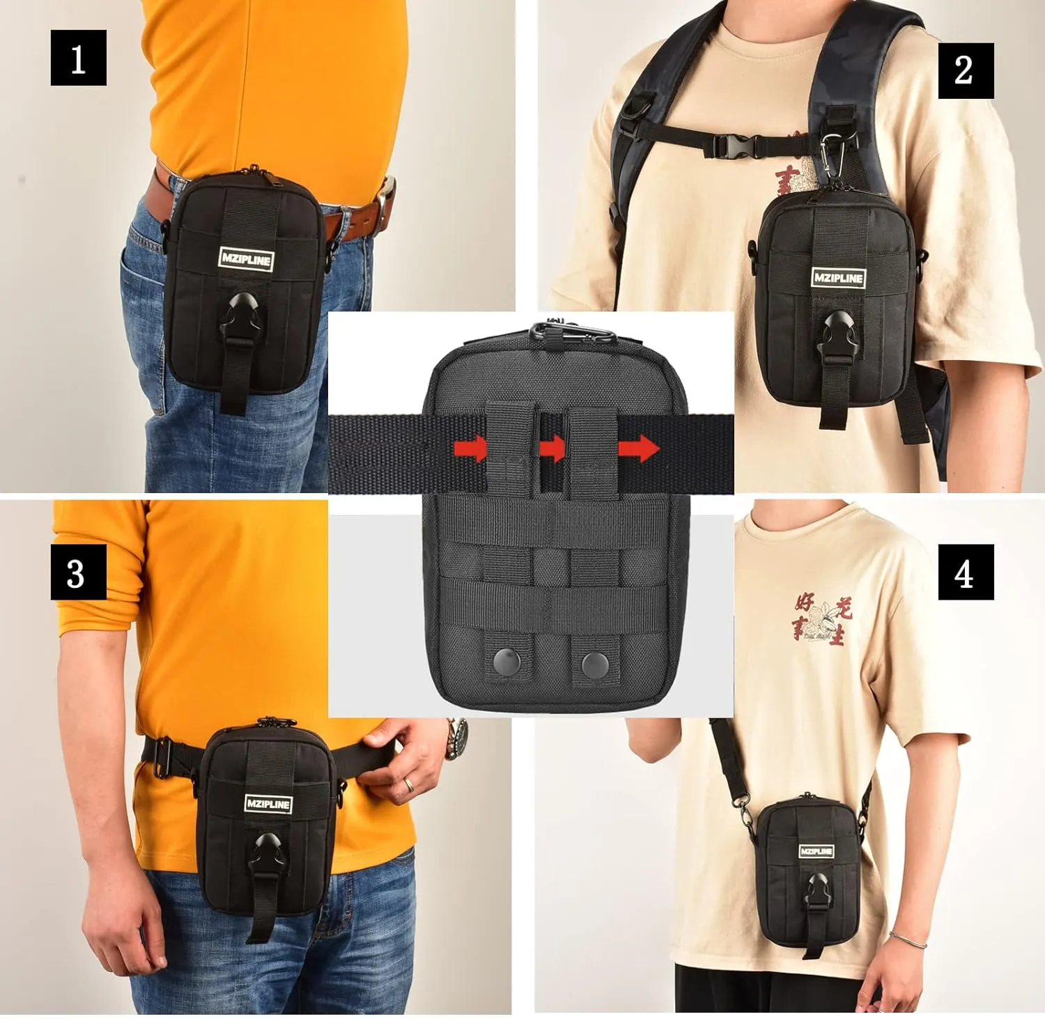 Tactical Package-Smell Proof-Bag Crossbody Sling Shoulder Bags with Carbon Lining for Man (Black S)