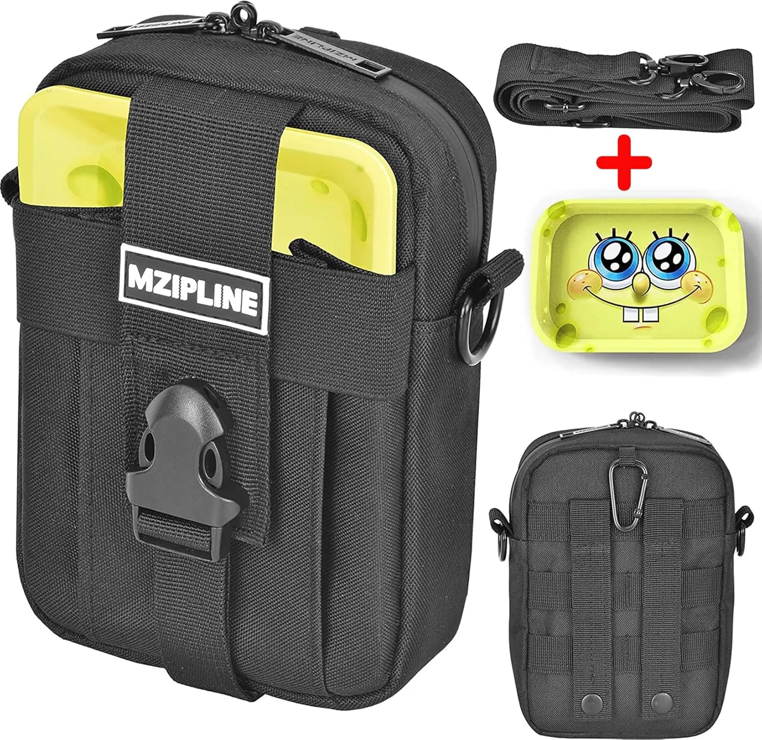 Tactical Package-Smell Proof-Bag Crossbody Sling Shoulder Bags with Carbon Lining for Man (Black S)