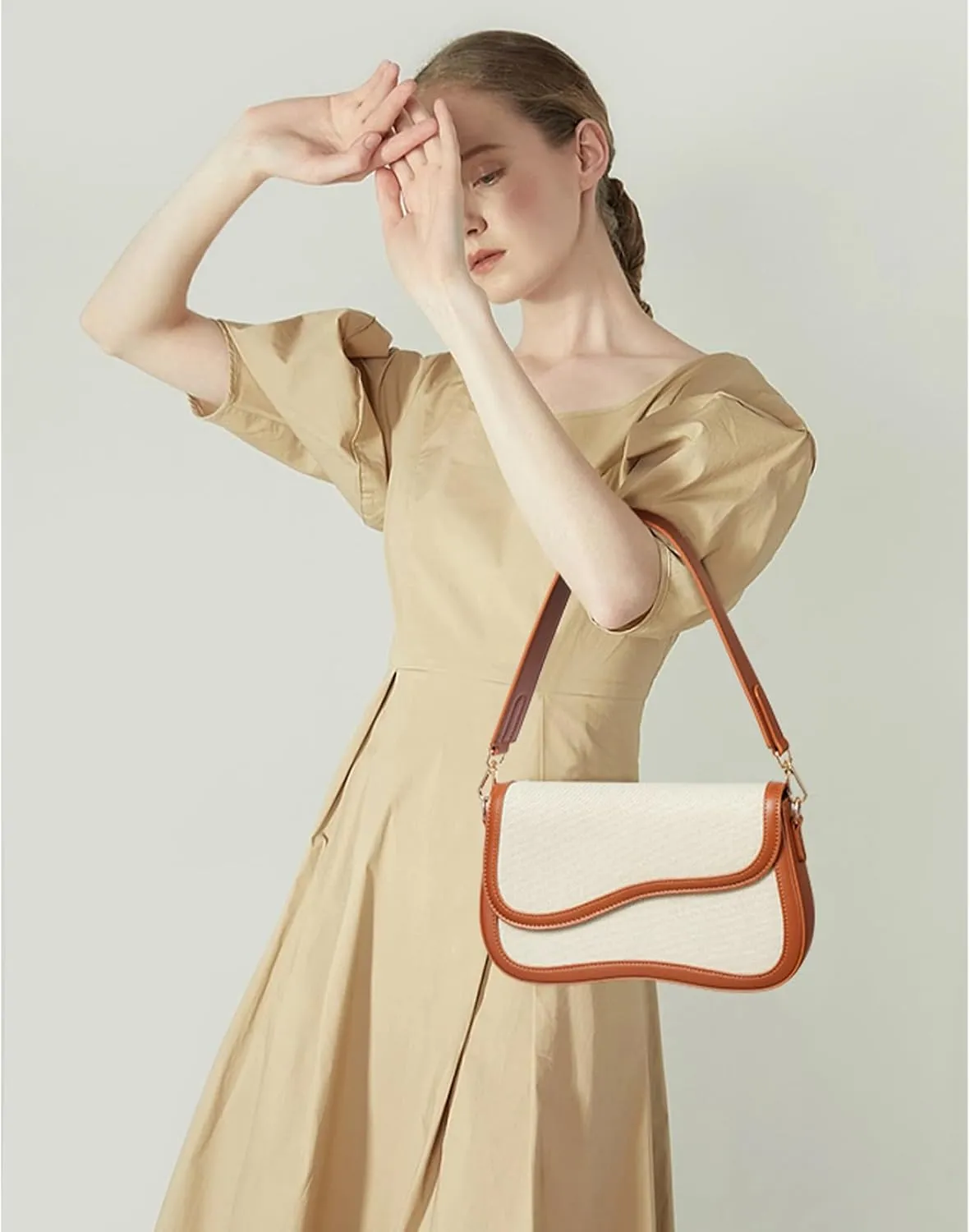Telena Shoulder Bag for Women Vegan Leather Women's Shoulder Purses Handbags with 2 Removable Strap Crossbody Bag Purses