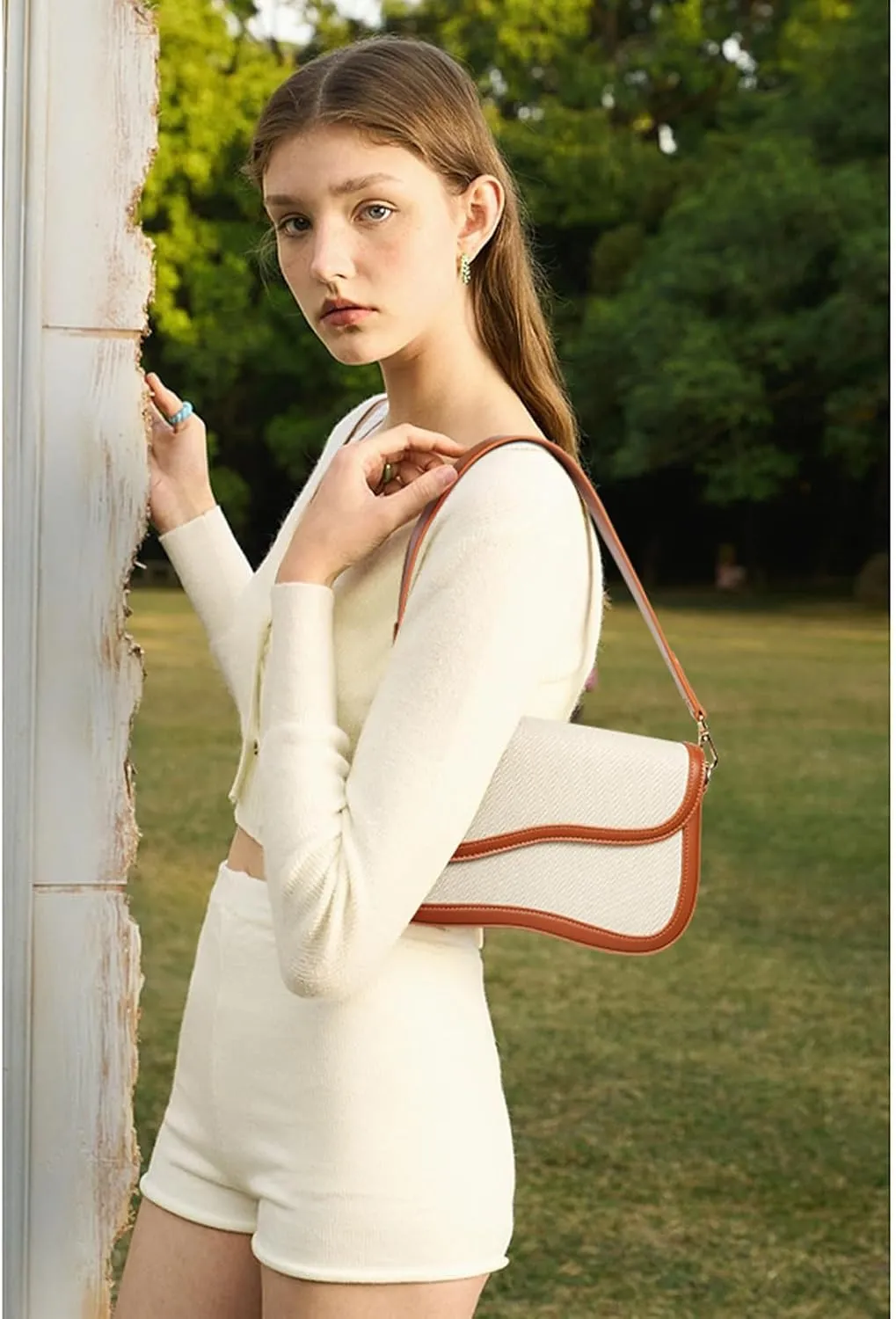 Telena Shoulder Bag for Women Vegan Leather Women's Shoulder Purses Handbags with 2 Removable Strap Crossbody Bag Purses