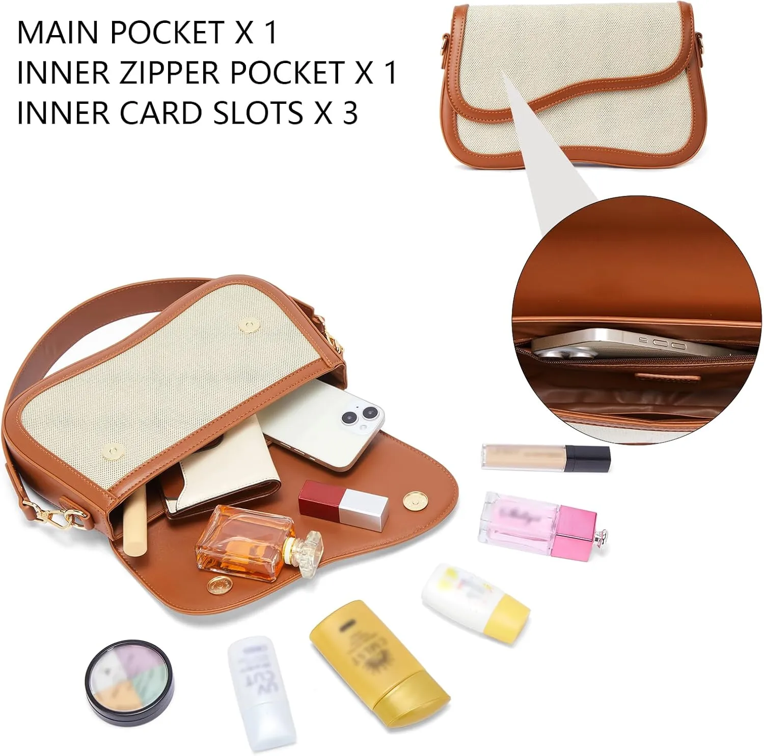 Telena Shoulder Bag for Women Vegan Leather Women's Shoulder Purses Handbags with 2 Removable Strap Crossbody Bag Purses