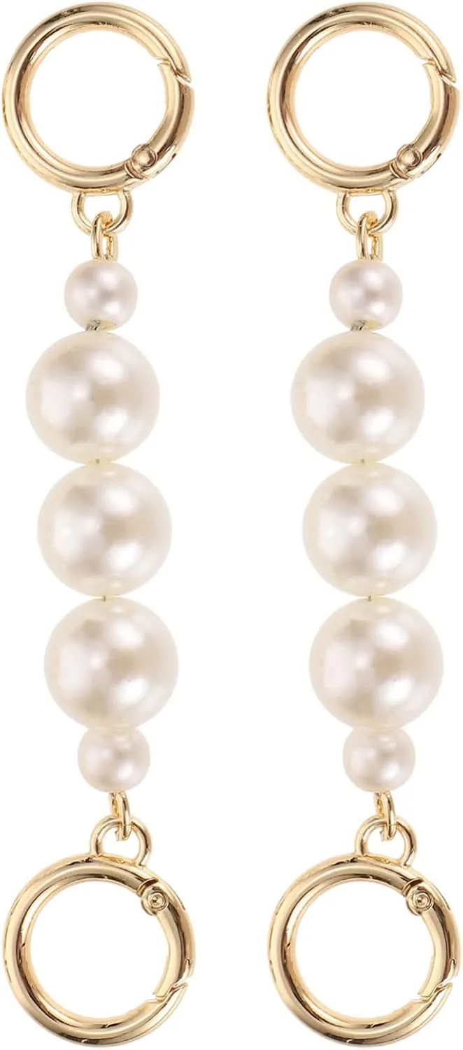 TEMPNAP 2 Pcs Pearl Bag Chain Replaceable Handbag Extension Chains for Clutches Lightweight Stylish Accessories Durable Design for Various Bag Styles Easy to Install Versatile