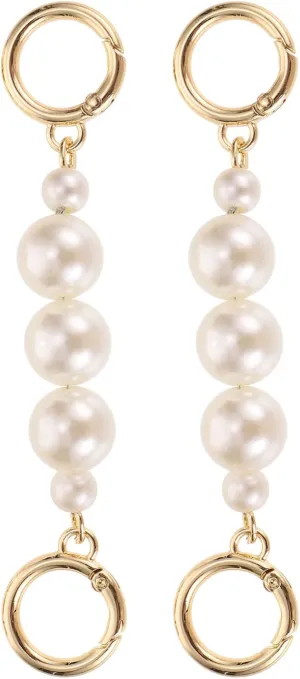 TEMPNAP 2 Pcs Pearl Bag Chain Replaceable Handbag Extension Chains for Clutches Lightweight Stylish Accessories Durable Design for Various Bag Styles Easy to Install Versatile