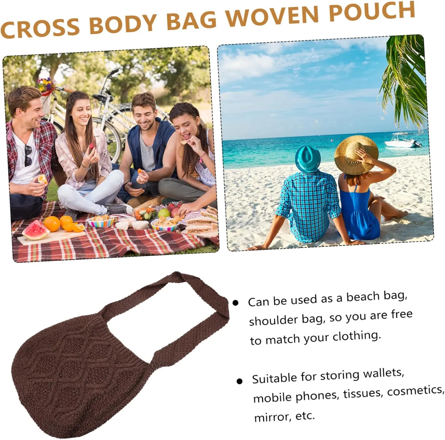 TENDYCOCO Woven Messenger Bag Purse Storage Bag Puffer Crossbody Bags for Women Womens Shoulder Purse Casual