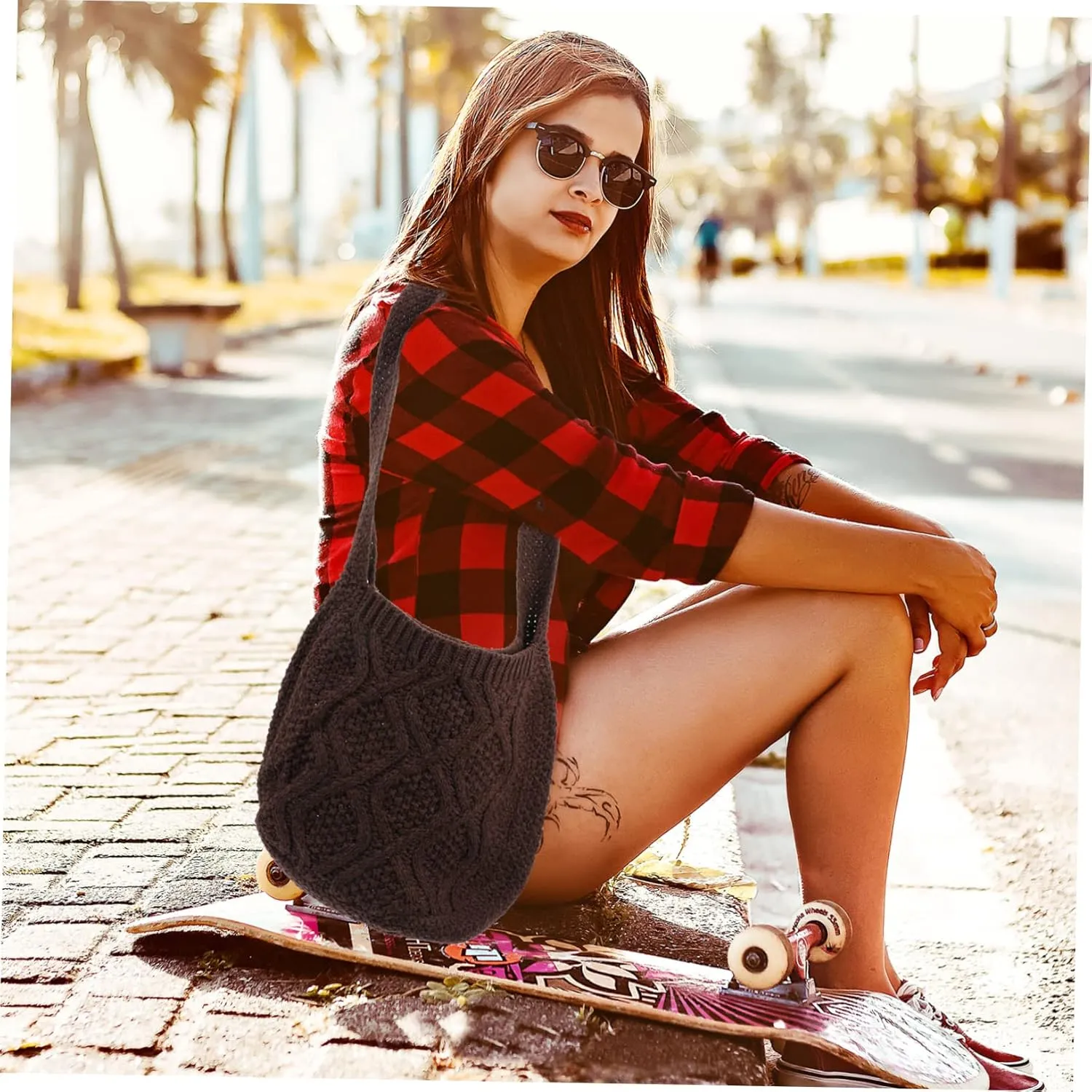 TENDYCOCO Woven Messenger Bag Purse Storage Bag Puffer Crossbody Bags for Women Womens Shoulder Purse Casual