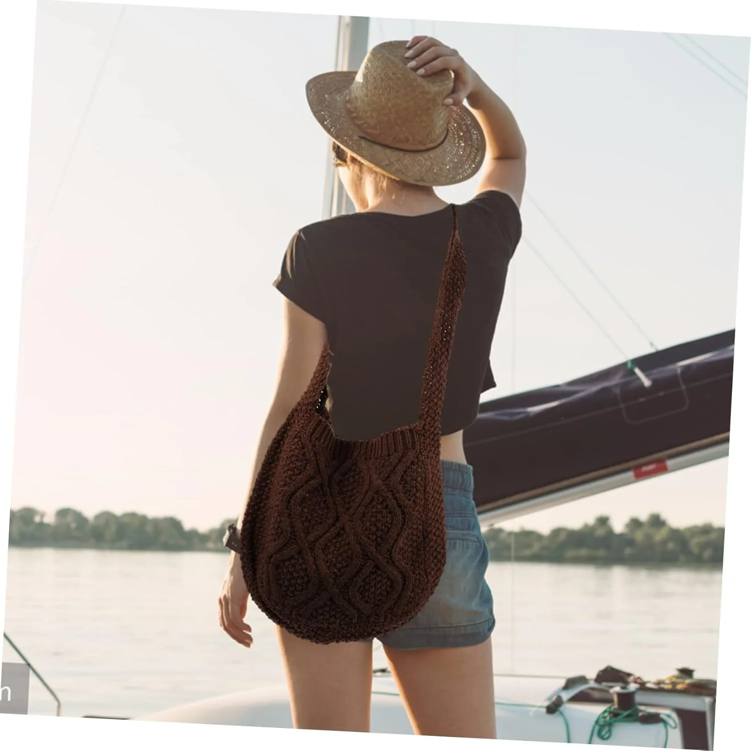 TENDYCOCO Woven Messenger Bag Purse Storage Bag Puffer Crossbody Bags for Women Womens Shoulder Purse Casual