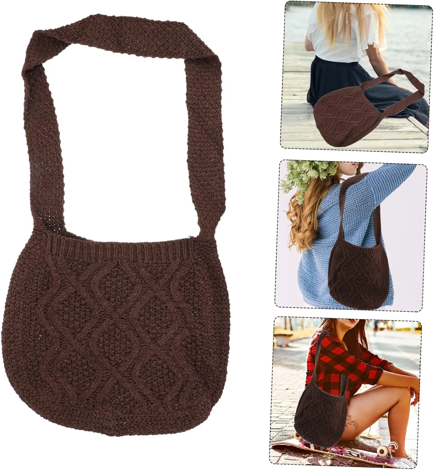TENDYCOCO Woven Messenger Bag Purse Storage Bag Puffer Crossbody Bags for Women Womens Shoulder Purse Casual