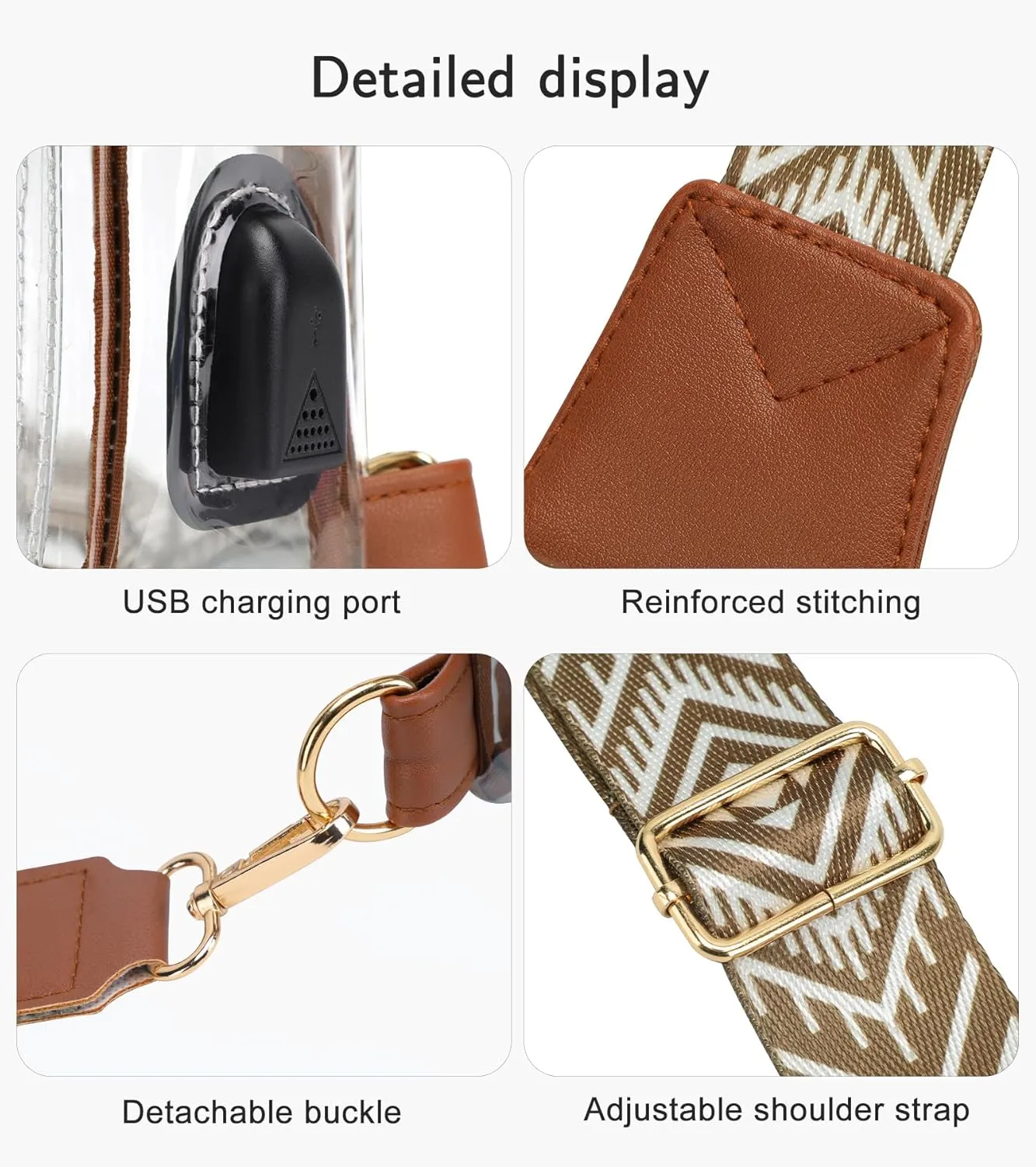 TINYAT Clear Sling Bag Stadium Approved Transparent Bag Crossbody Casual Shoulder Chest Bag for Men Women,T9060