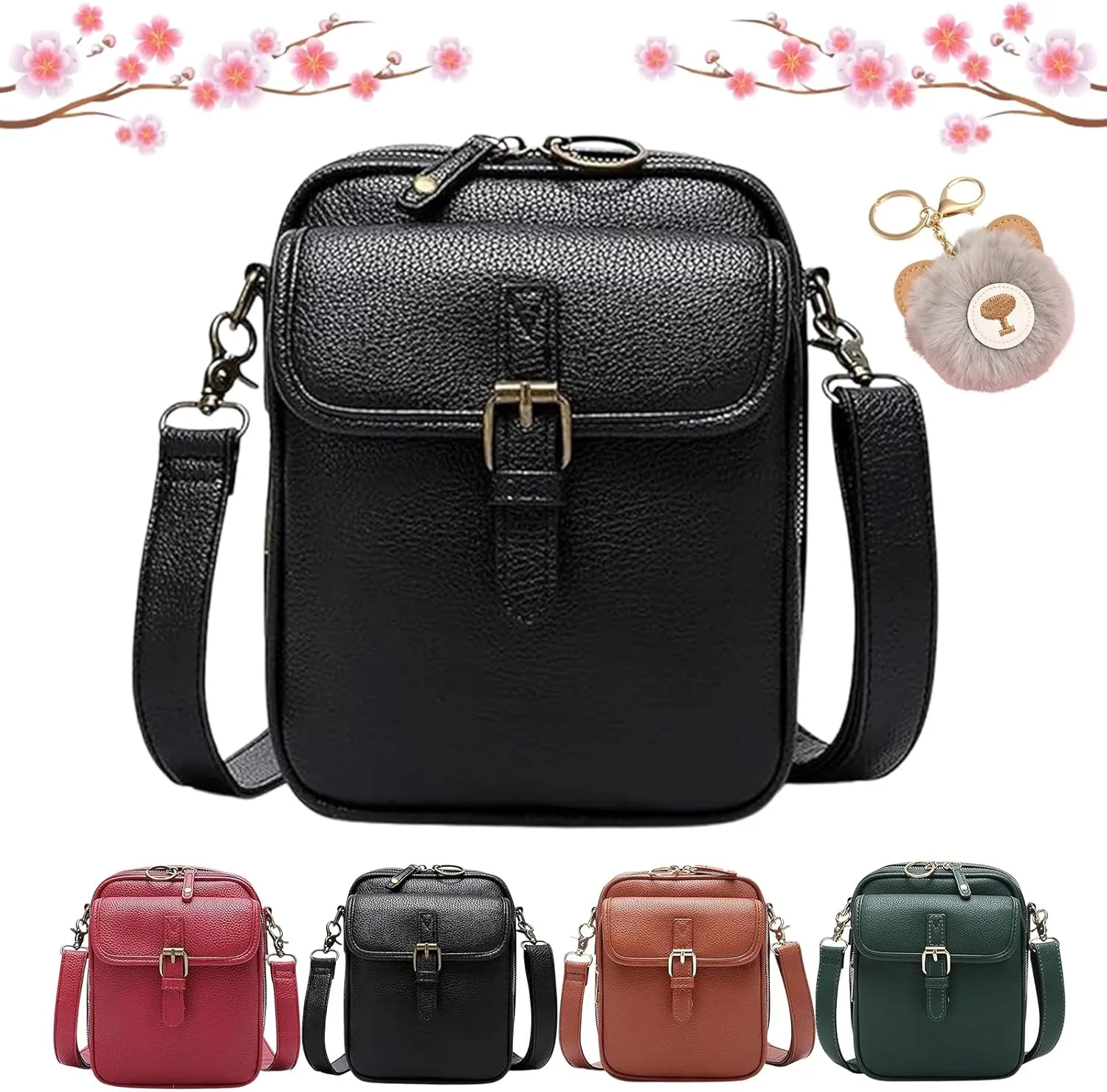 Tojoyride Crossbody Bag, Urvashi Crossbody Bag, Vintage Anti Theft Leather Shoulder Bag with 10 Card Slots