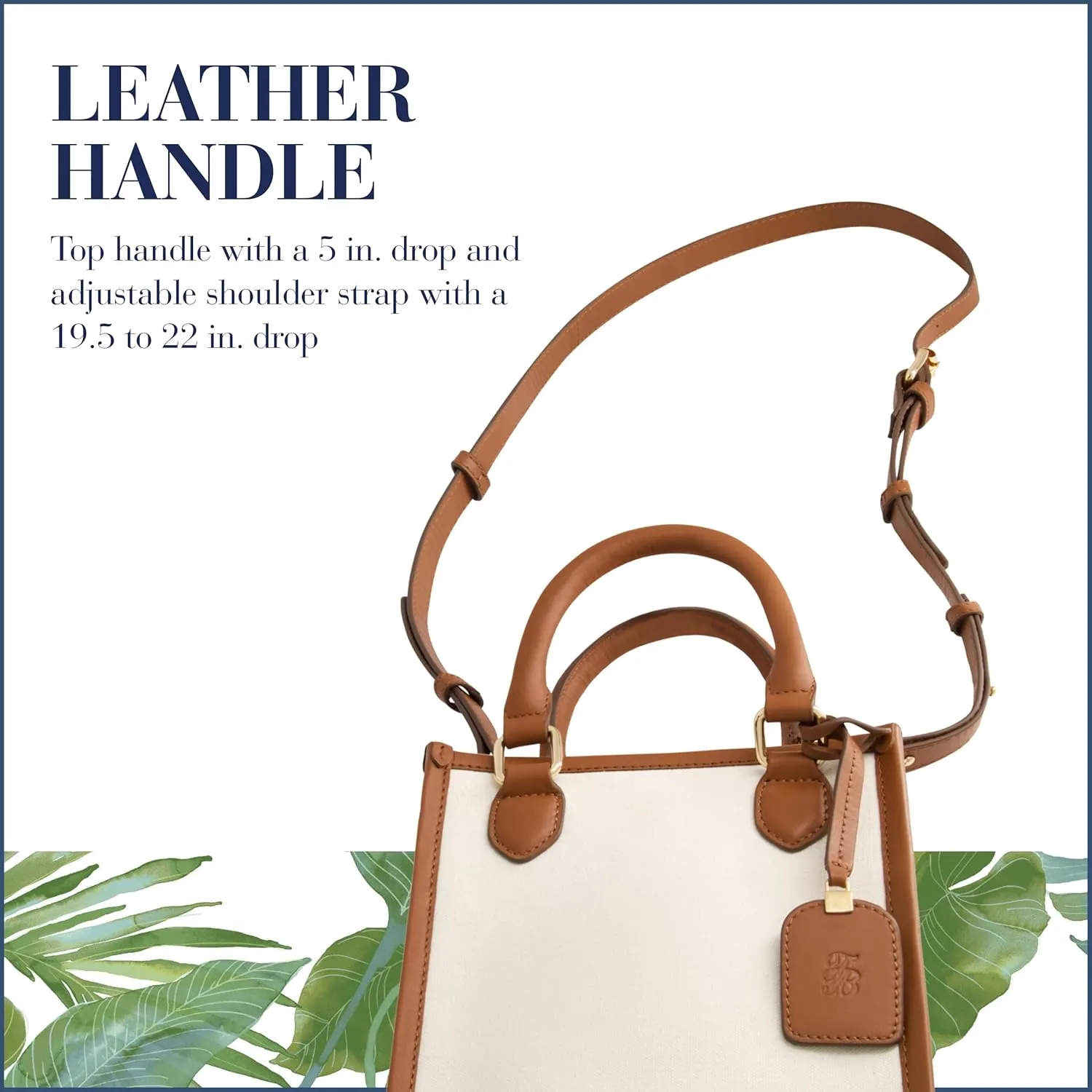 Tommy Bahama Women's Tote Bag, North South Travel Purse Handbag with Adjustable Shoulder Strap and Leather Trim