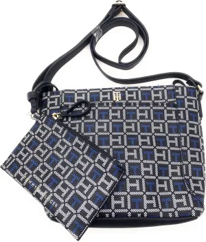 Tommy Hilfiger Bag - Blue/Silver - Crossbody - Shoulder Bag - Additional Small Bag 25 x 20 x 7 cm - TH Logo/Signature - Women's Handbag 4322, blue, Einheitsgröße