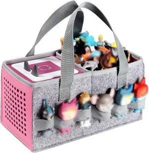 Tonies Carrying Case-Tonies Storage Compatible with Toniebox Starter and Tonies Figures,Home Outdoor Hand Bag for Tonies Audio Player (Pink)