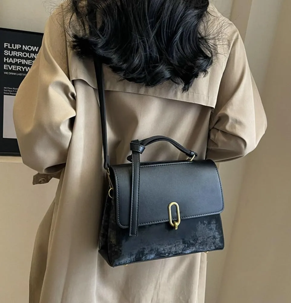 Top Handle Satchel Bag for Women Tote Bag Suede Designer Crossbody Purse Vegan Leather Shoulder Handbag Purse