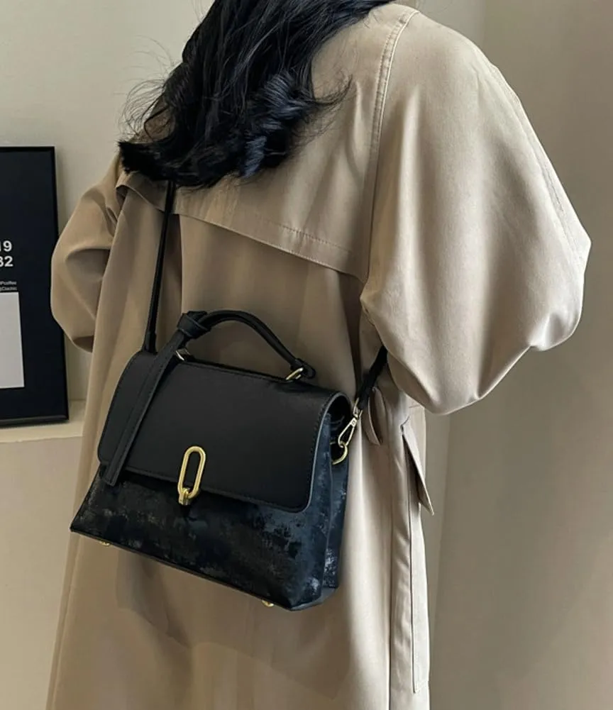 Top Handle Satchel Bag for Women Tote Bag Suede Designer Crossbody Purse Vegan Leather Shoulder Handbag Purse