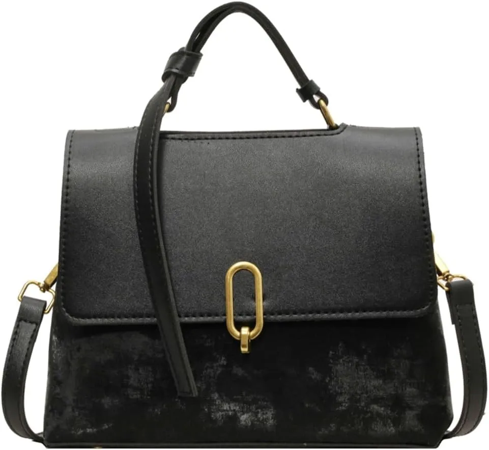 Top Handle Satchel Bag for Women Tote Bag Suede Designer Crossbody Purse Vegan Leather Shoulder Handbag Purse