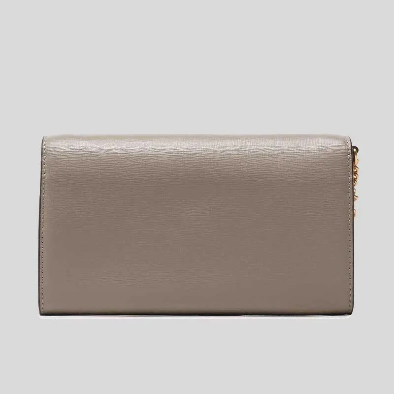 TORY BURCH ROBINSON Chain Wallet Gray Heron RS-137152