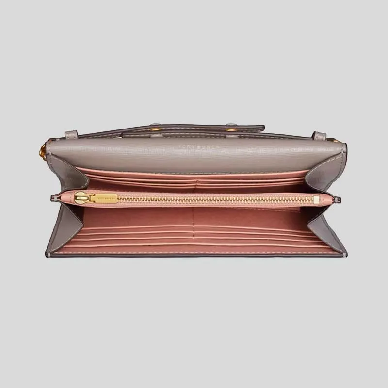 TORY BURCH ROBINSON Chain Wallet Gray Heron RS-137152