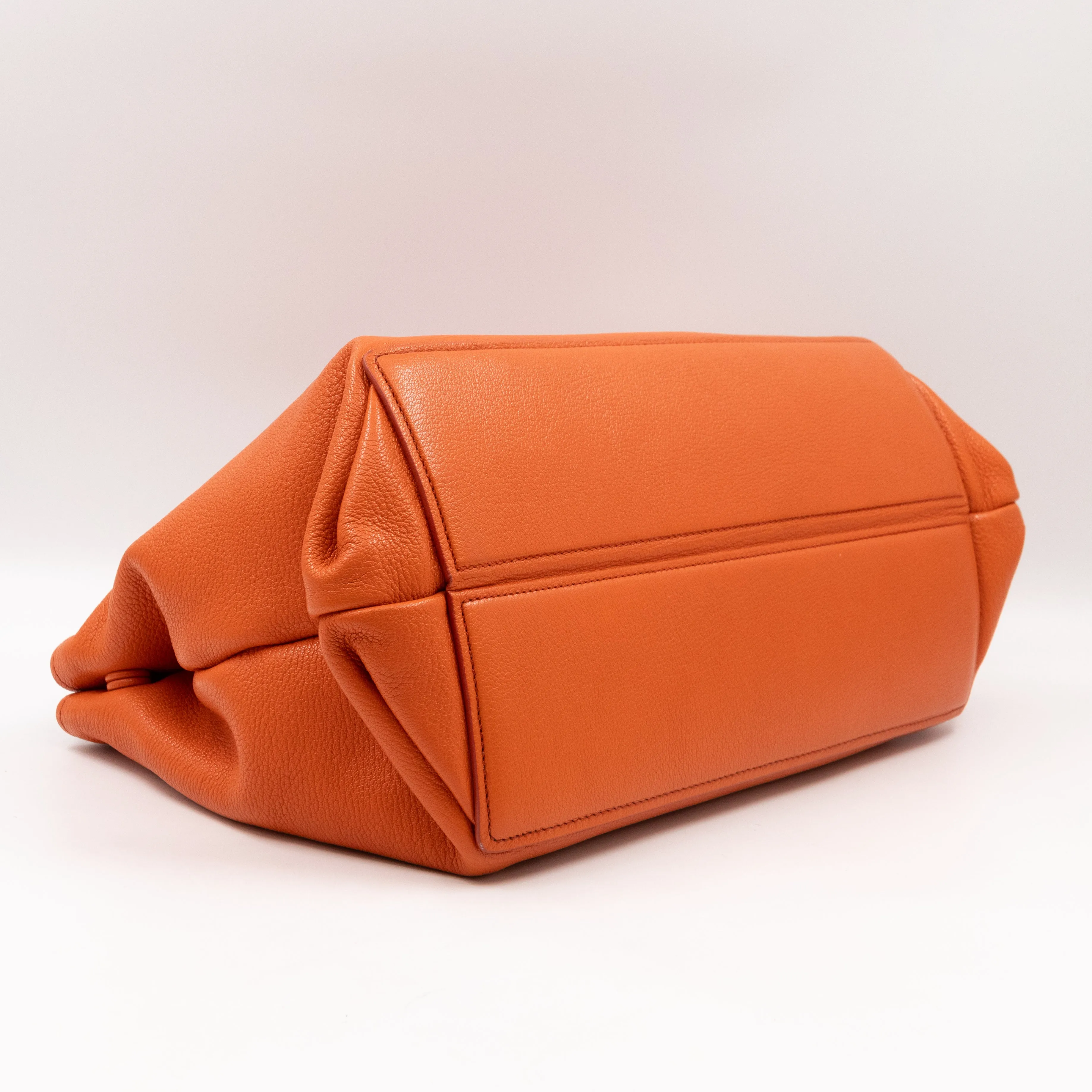 Tote Bag Orange Leather with Pouch