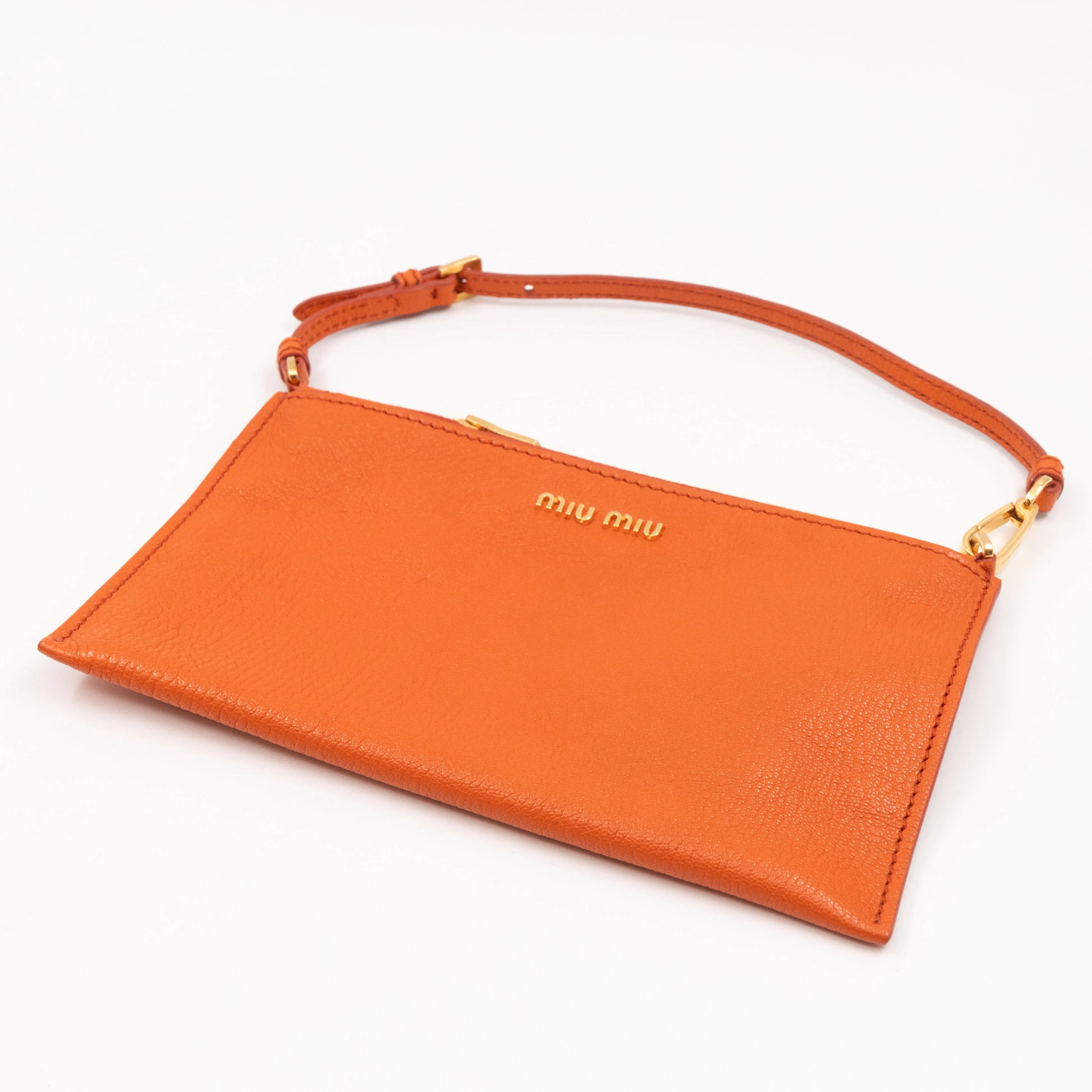 Tote Bag Orange Leather with Pouch