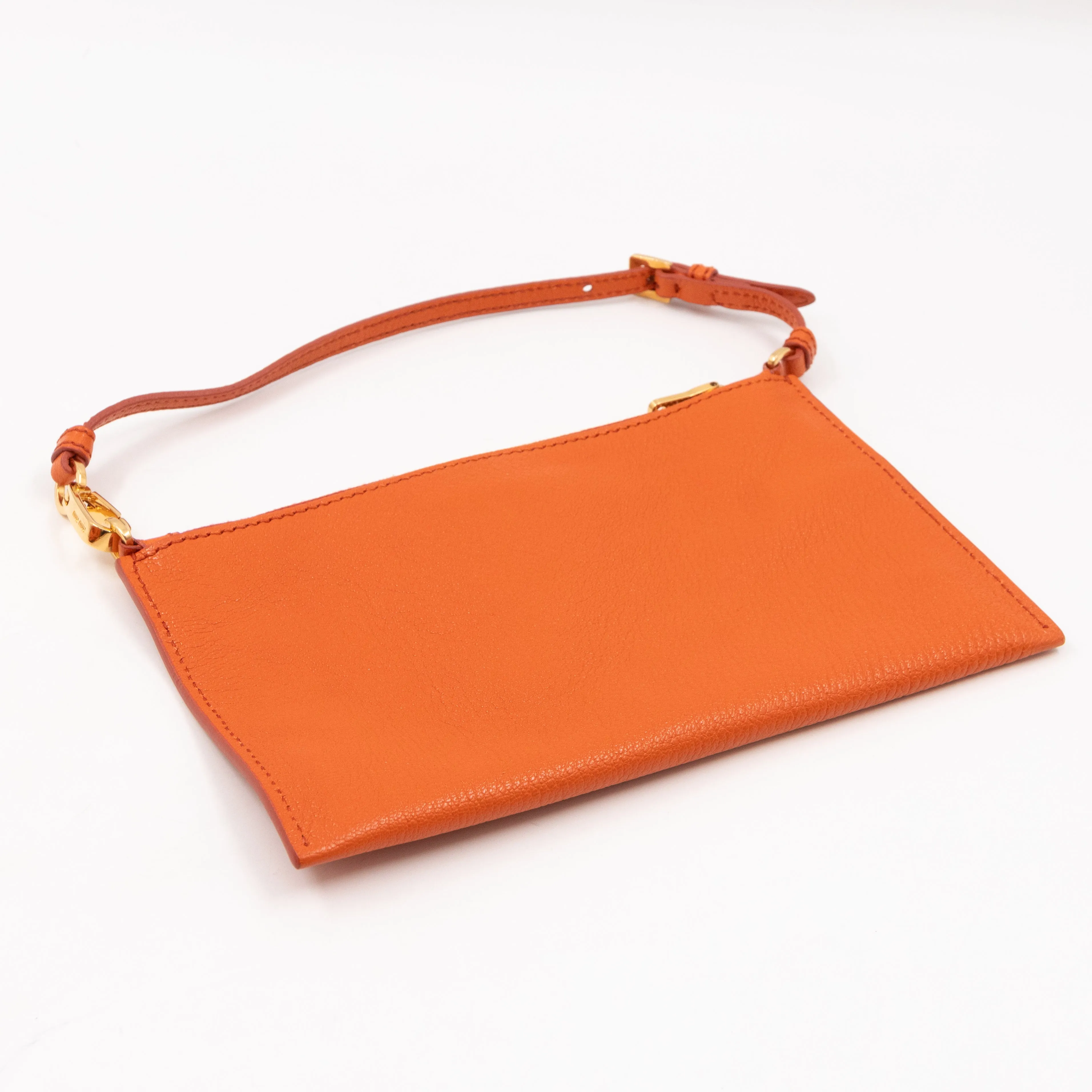 Tote Bag Orange Leather with Pouch