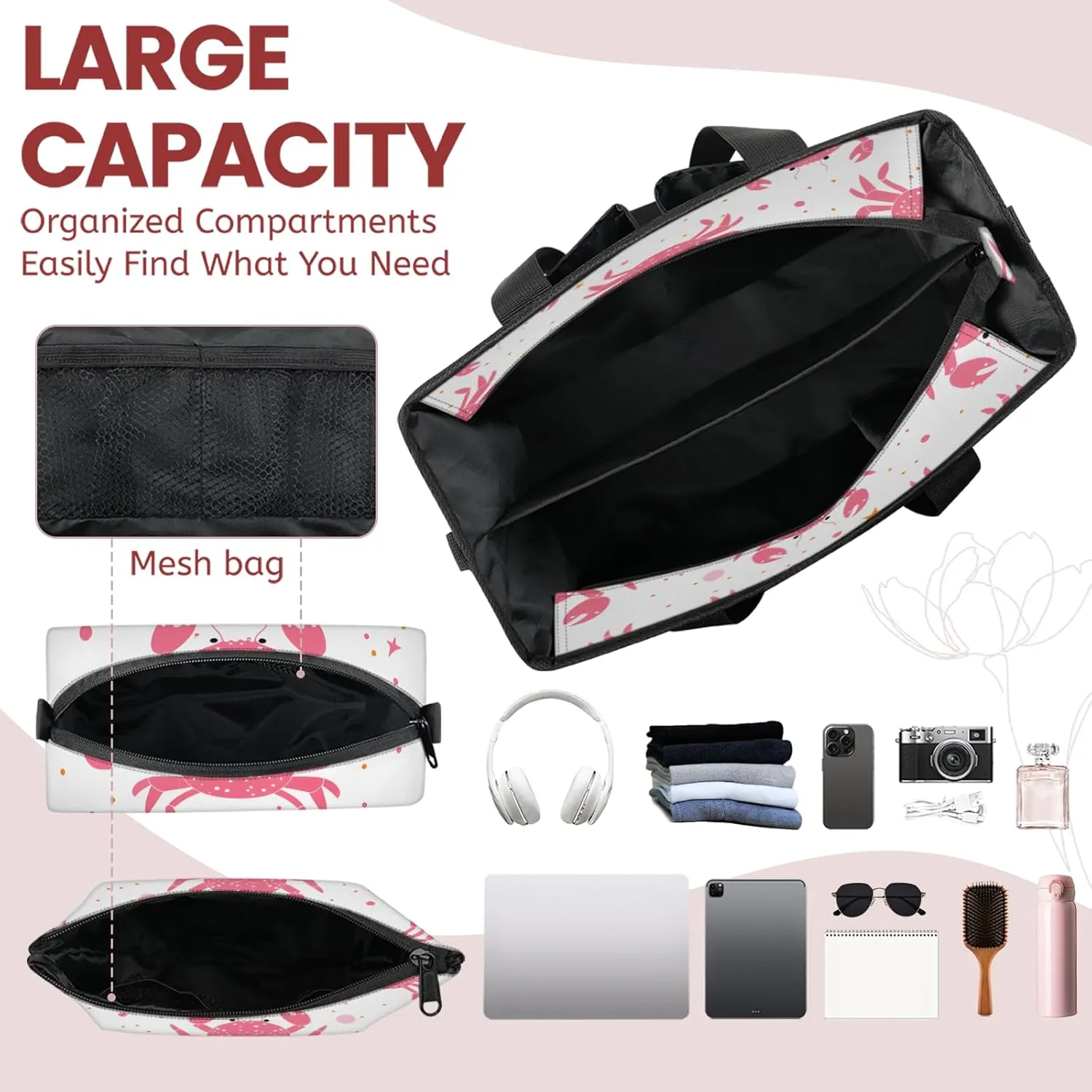 Tote Satchel Bag Set 3PCS for Women,Travel Shoulder Bag Handbag and Wallet Daily Use05