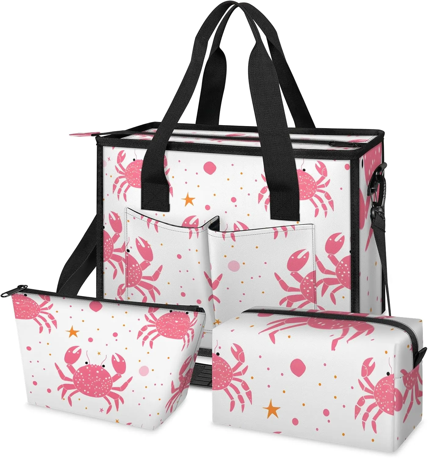 Tote Satchel Bag Set 3PCS for Women,Travel Shoulder Bag Handbag and Wallet Daily Use05