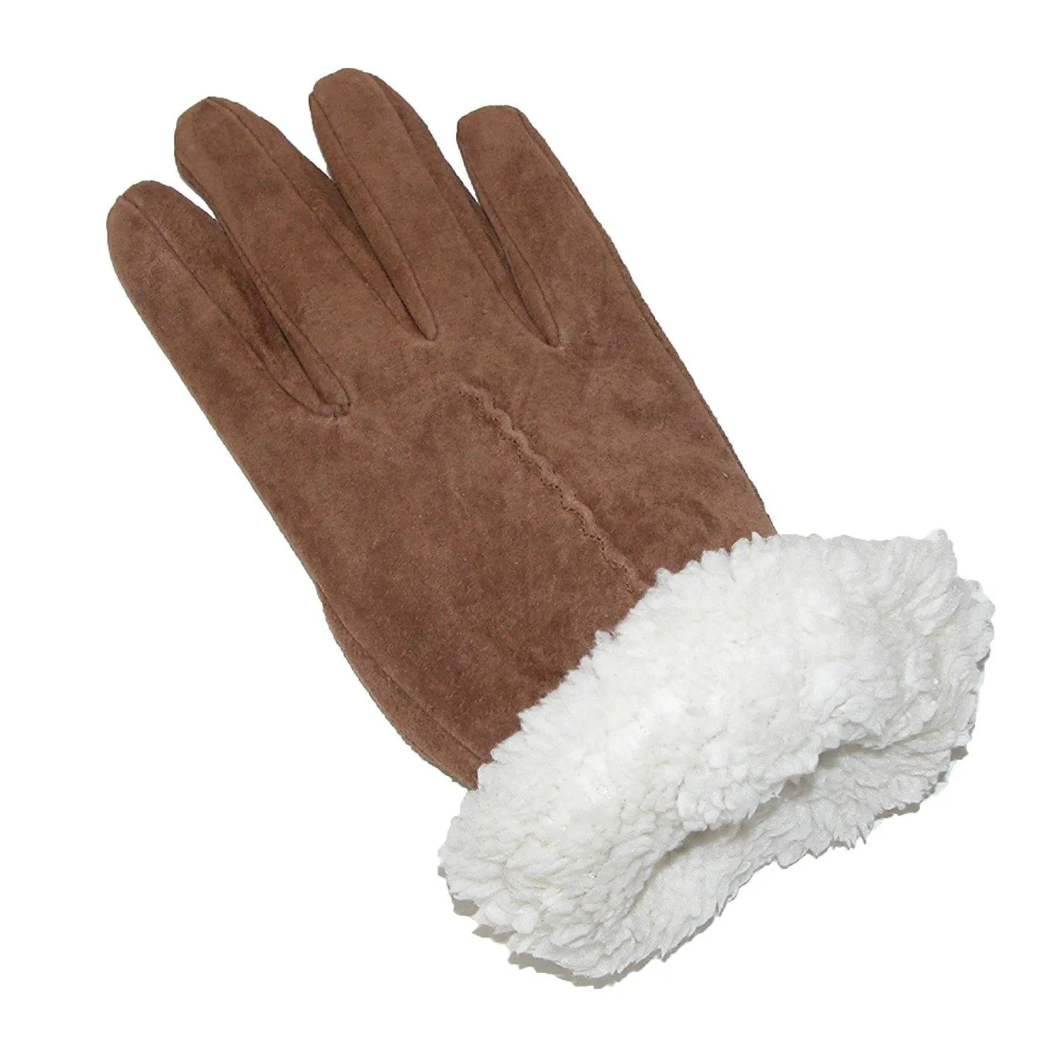 Totes Women's Suede with Sherpa Spill Winter Gloves