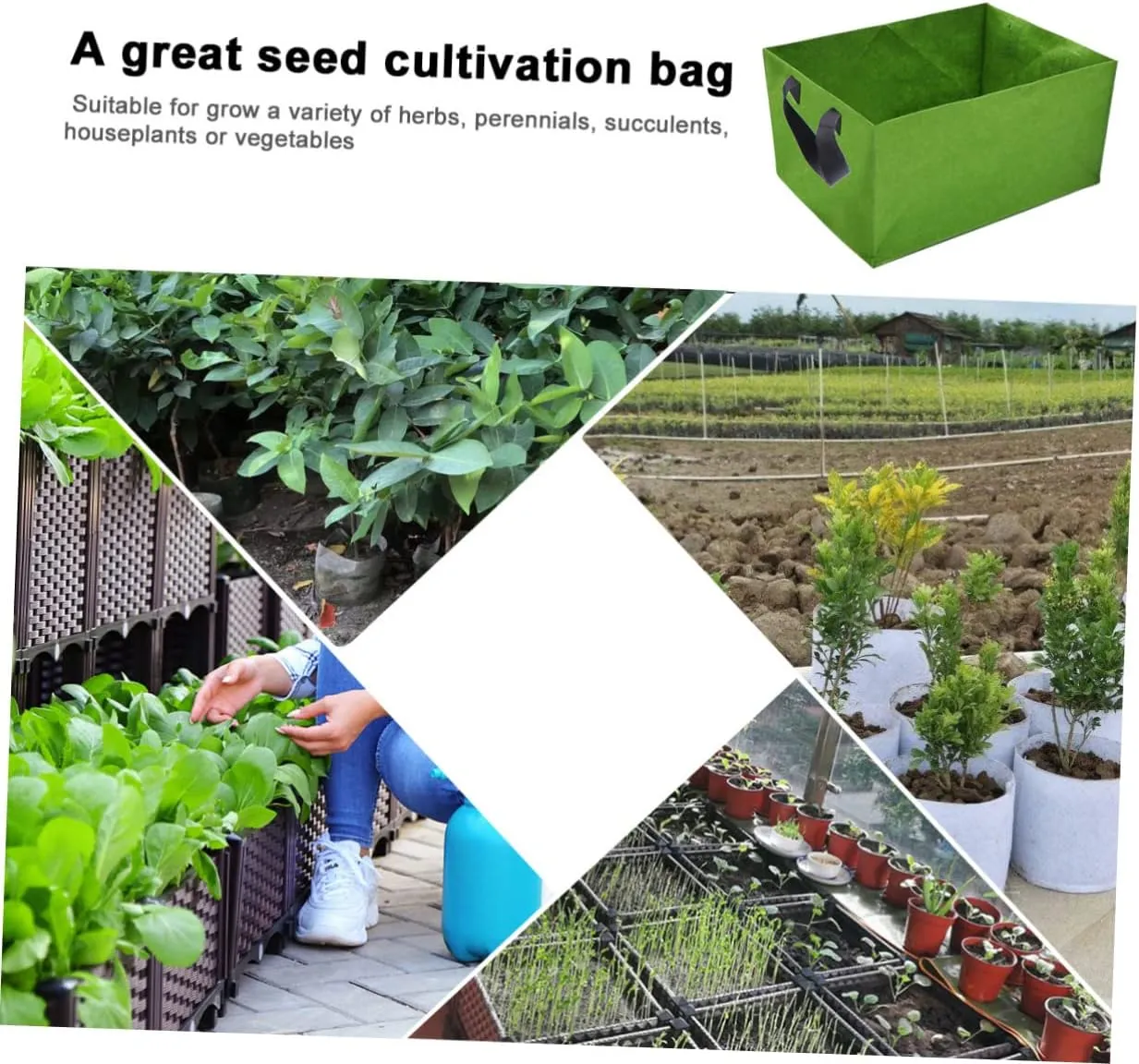 Toyvian 2pcs Grow Bag Potato Planting Bag Fabric Growing Garden Potato Bag Outdoor Planter Bags Raised Plants Sack Pot Plant Vegetable Planting Pouch Home Planting Bag Felt Green