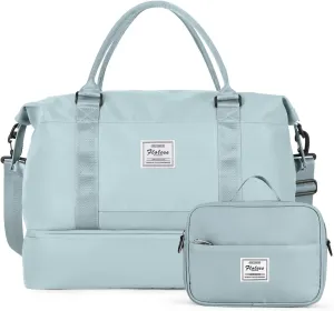 Travel Duffel Bag with Shoes Compartment, Overnight Weekender Bags for Women, Carry on Personal Item Travel Set