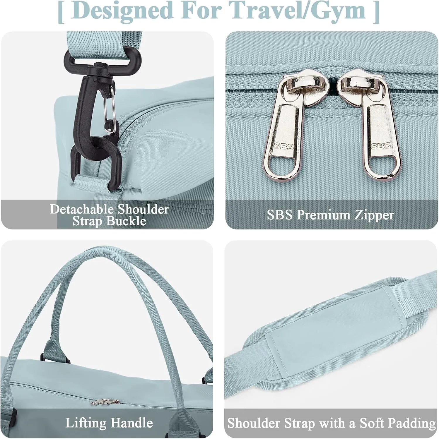 Travel Duffel Bag with Shoes Compartment, Overnight Weekender Bags for Women, Carry on Personal Item Travel Set
