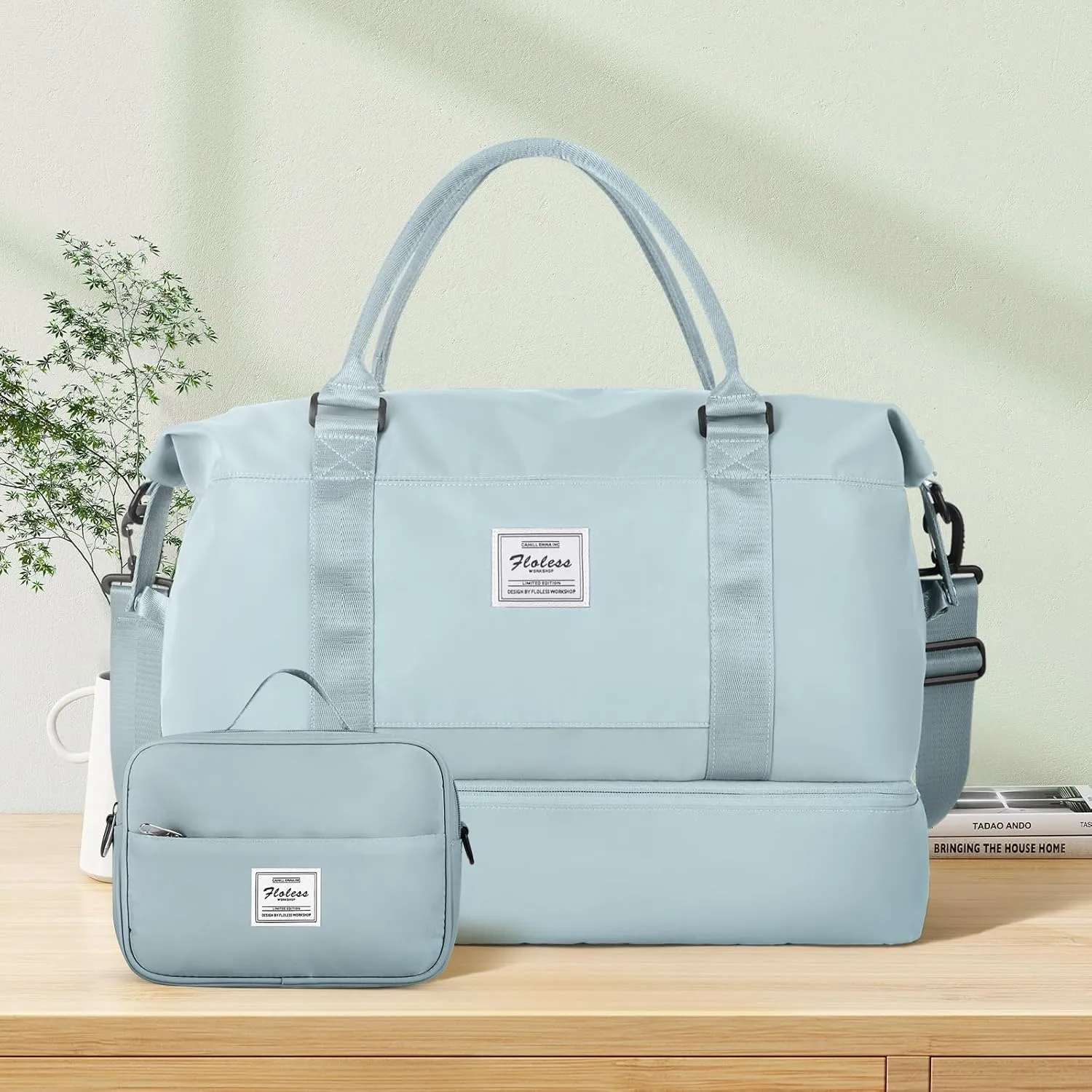Travel Duffel Bag with Shoes Compartment, Overnight Weekender Bags for Women, Carry on Personal Item Travel Set