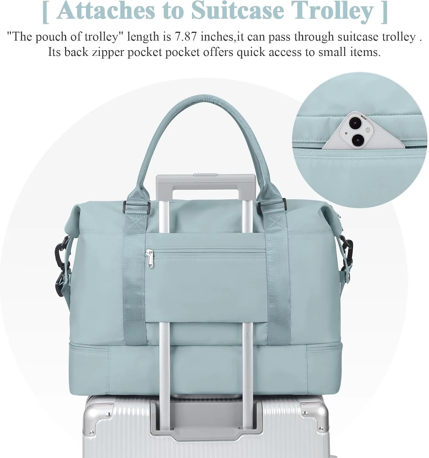 Travel Duffel Bag with Shoes Compartment, Overnight Weekender Bags for Women, Carry on Personal Item Travel Set