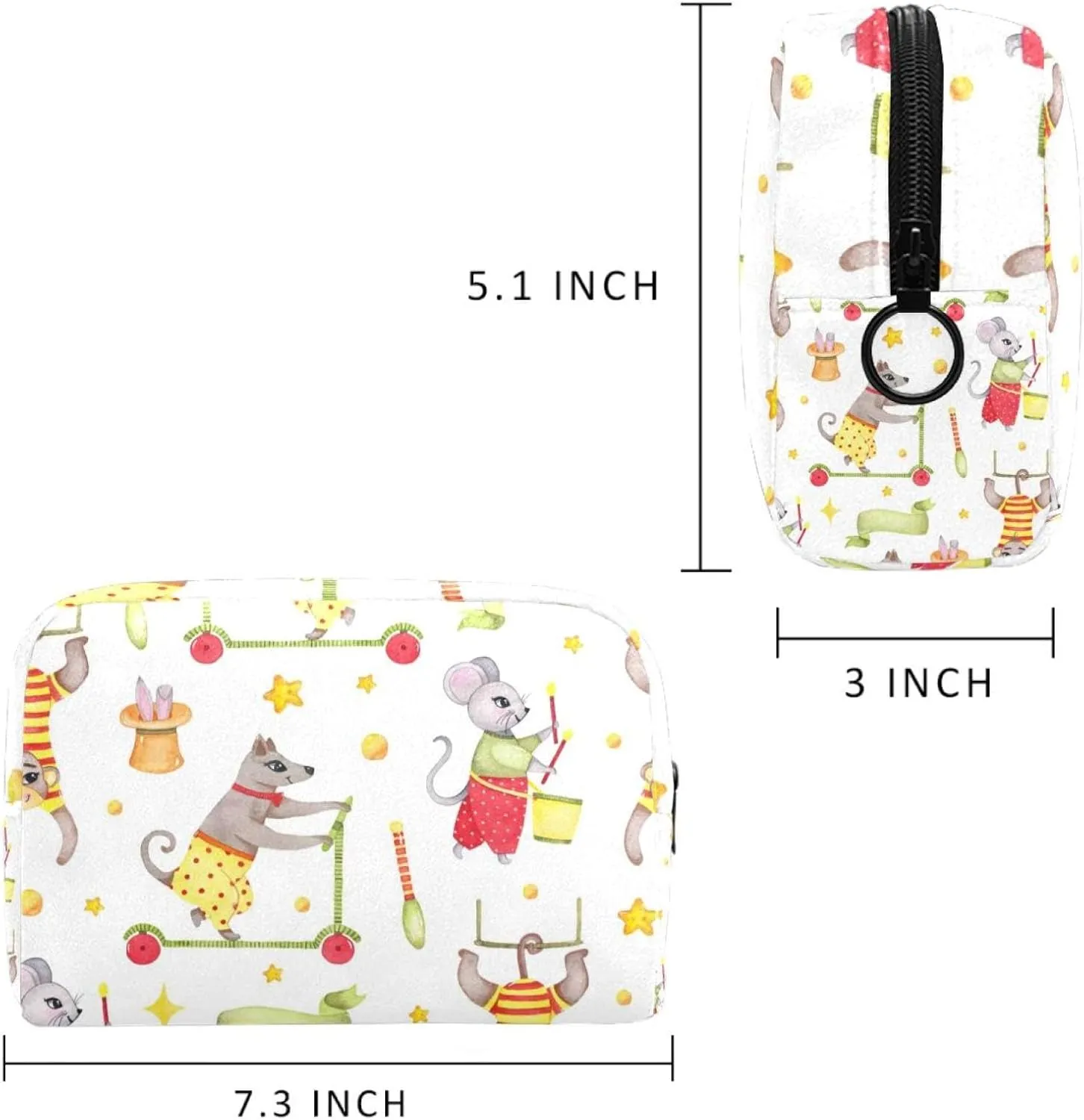 Travel Makeup Bag for Women, Lovely Cute Monkey Dog Travel Cosmetic Bag Pencil Case Portable Makeup Pouch Toiletry Bag for Girls
