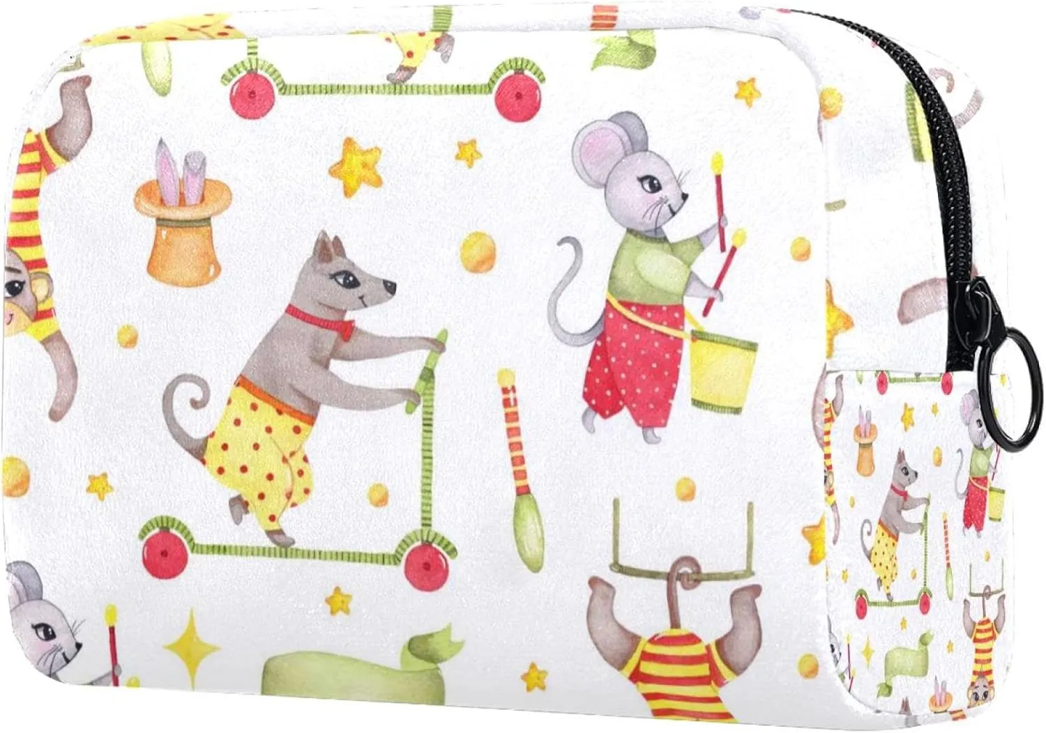 Travel Makeup Bag for Women, Lovely Cute Monkey Dog Travel Cosmetic Bag Pencil Case Portable Makeup Pouch Toiletry Bag for Girls