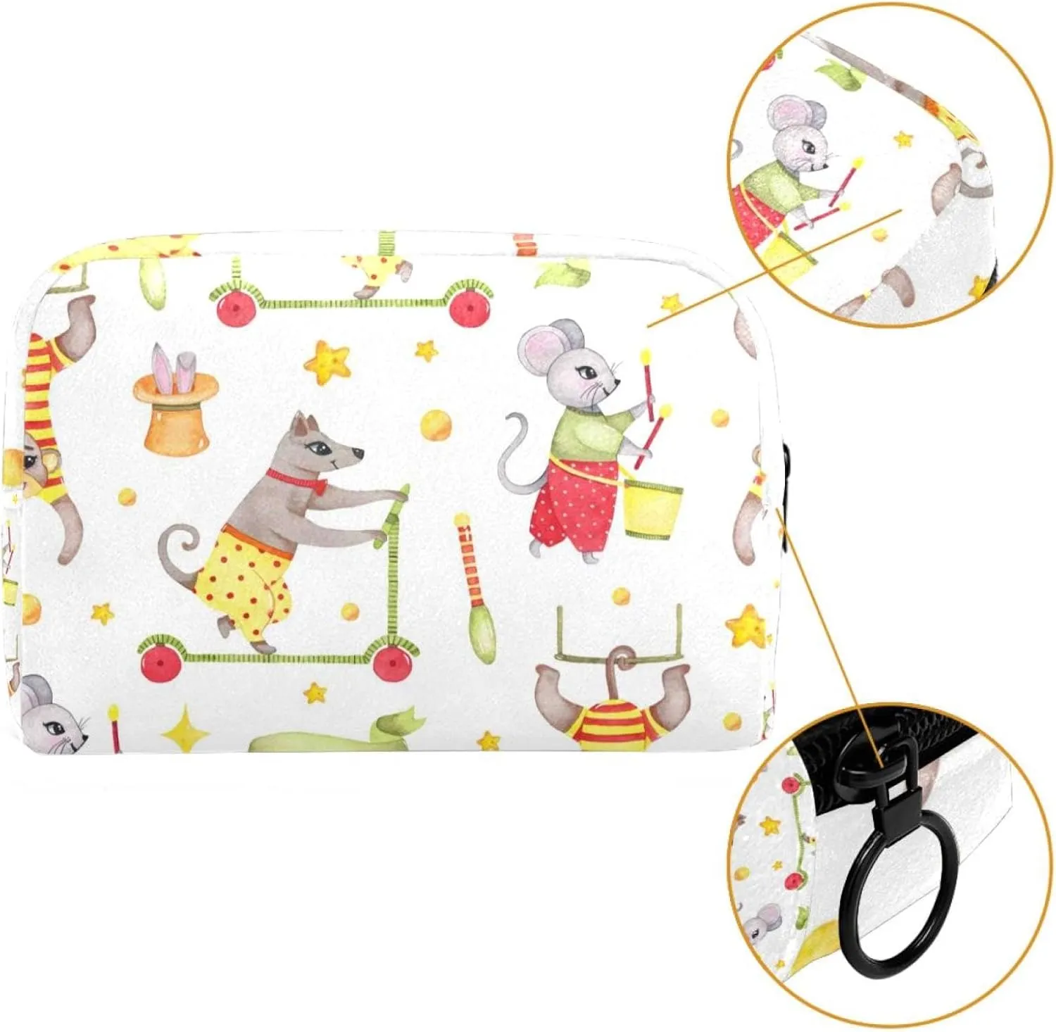 Travel Makeup Bag for Women, Lovely Cute Monkey Dog Travel Cosmetic Bag Pencil Case Portable Makeup Pouch Toiletry Bag for Girls