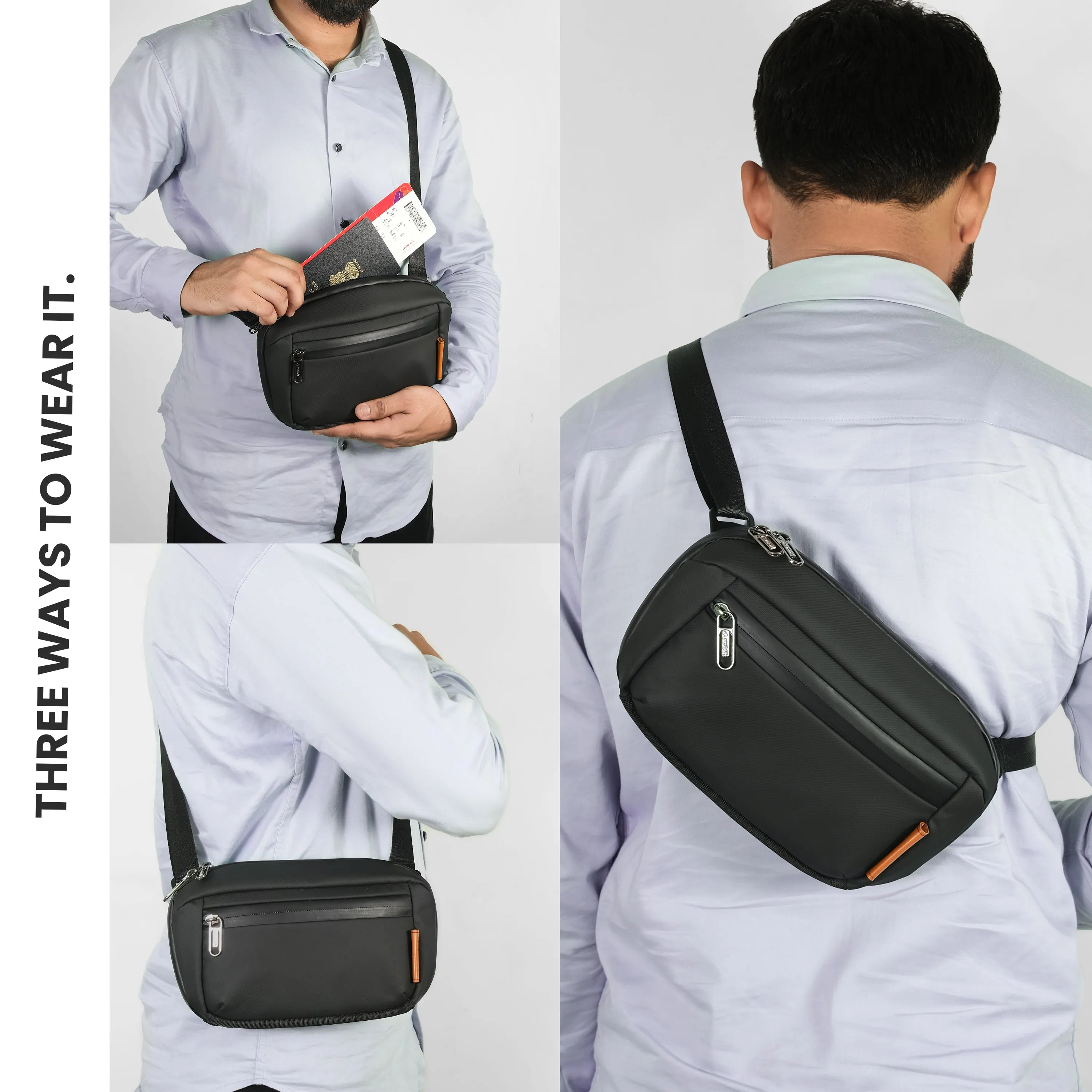 TravelMate Pro Passport Holder Wallet Crossbody Sling Bag for Travel Documents & Cards