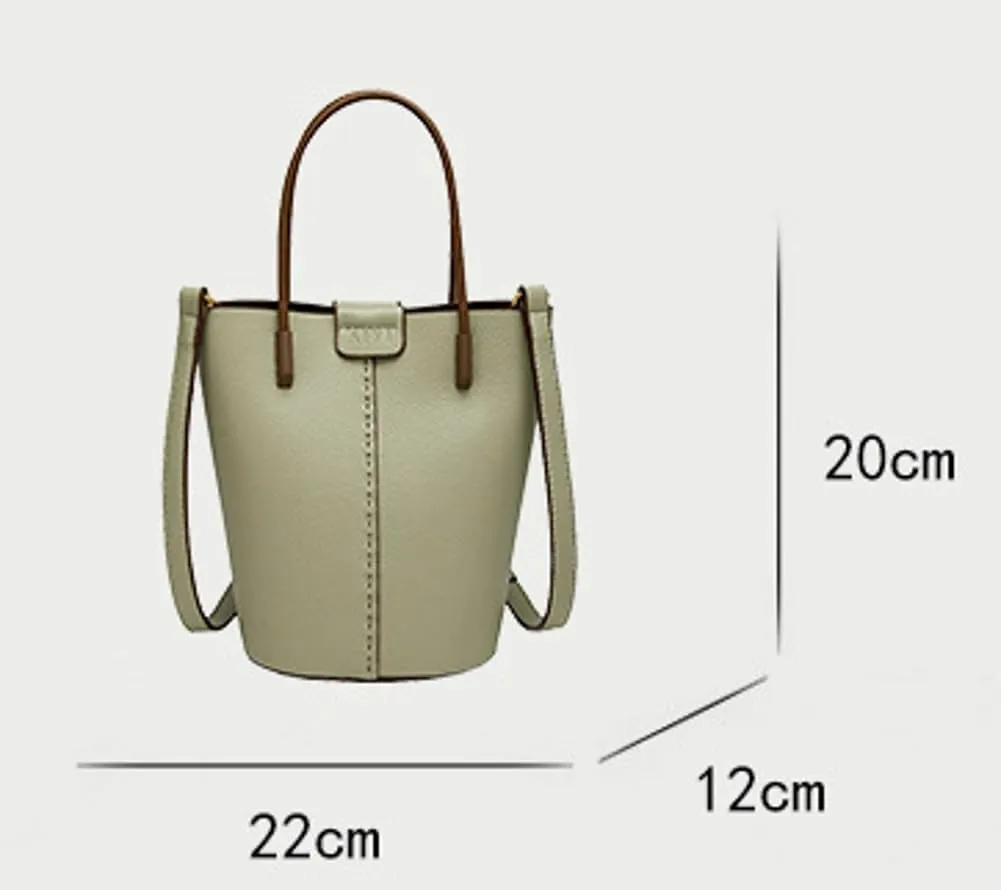 Trendy Vegan Leather Tote Bags for Women Small Bucket Shoulder Crossbody Purse Work Handbag Satchel with Pouch