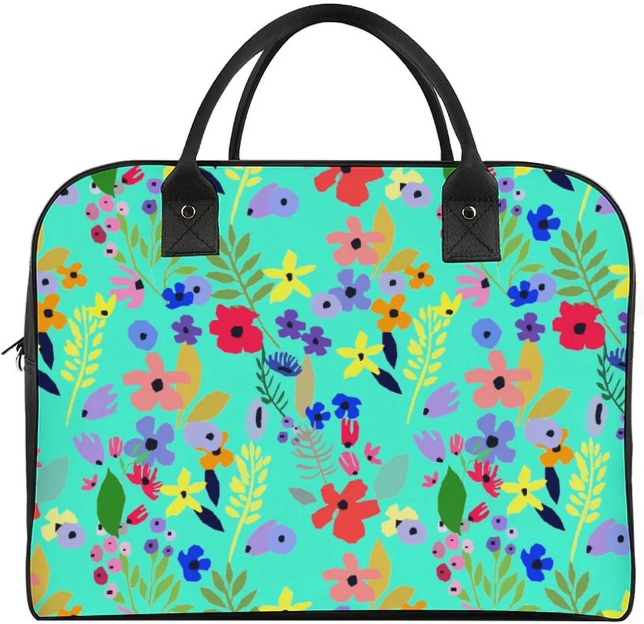 Unisex Casual Nylon Berries Patterns Retro Handbag for Touring 13" X 19" X 8"