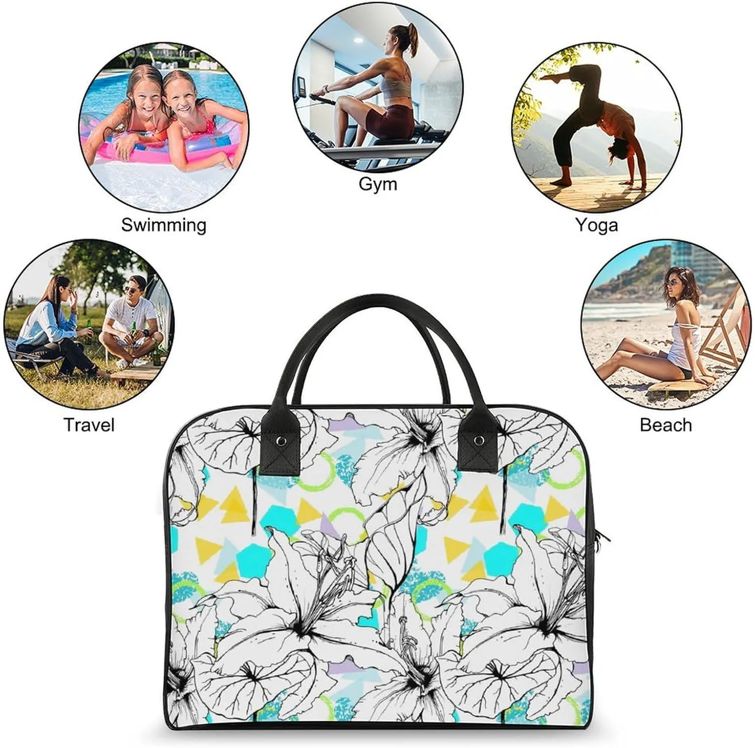 Unisex Casual Nylon Santa Gifts Simple Handbag for Travel 13" X 19" X 8"