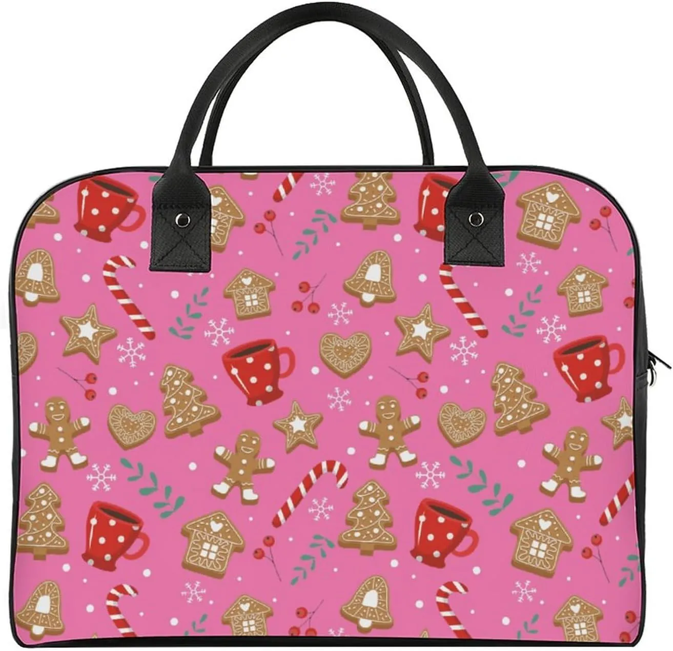 Unisex Crossbody Nylon Santa Gifts Novelty Handbag for Travel 13" X 19" X 8"