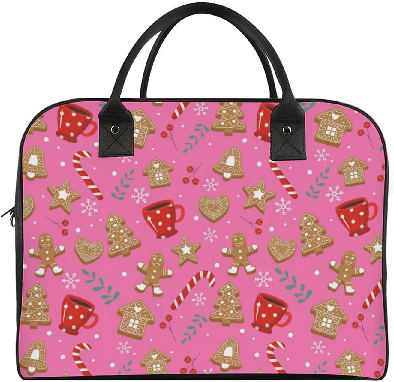 Unisex Crossbody Nylon Santa Gifts Novelty Handbag for Travel 13" X 19" X 8"