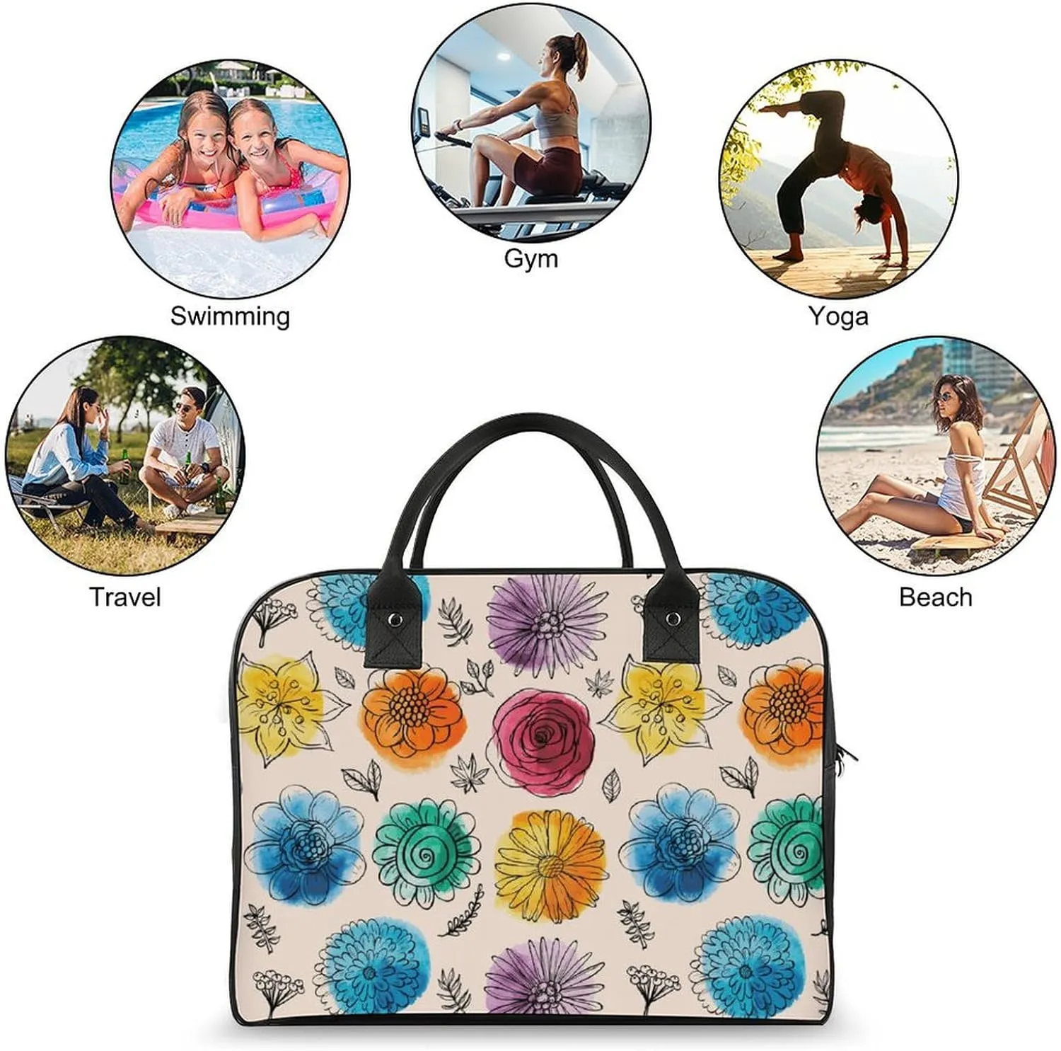 Unisex Crossbody Nylon Santa Gifts Novelty Handbag for Travel 13" X 19" X 8"