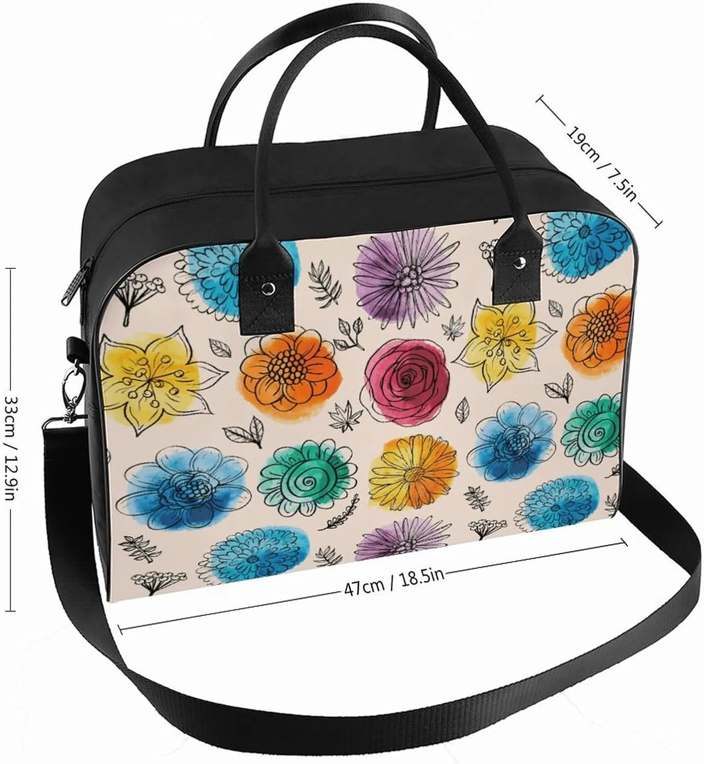 Unisex Crossbody Nylon Santa Gifts Novelty Handbag for Travel 13" X 19" X 8"