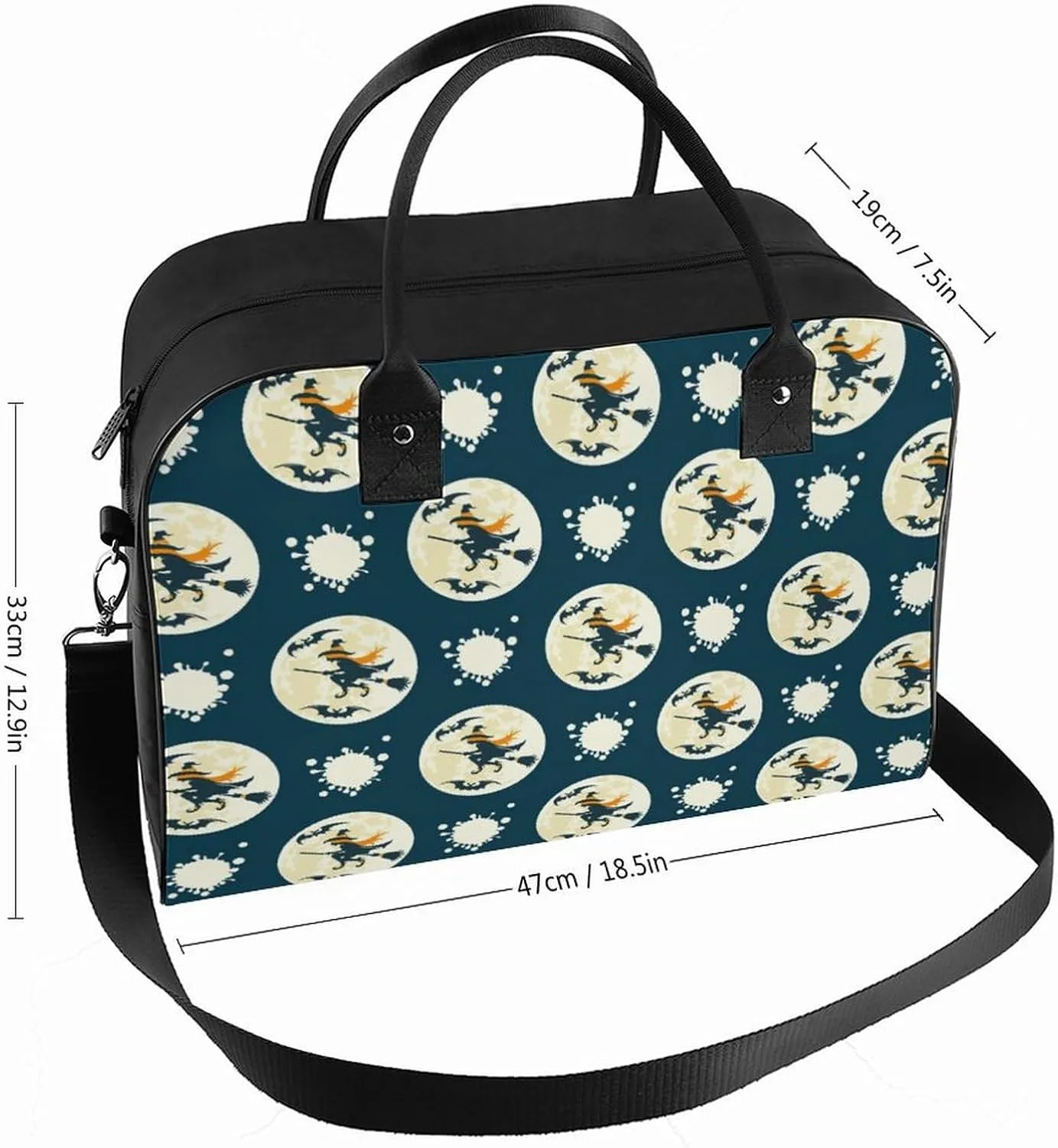 Unisex Shoulder Nylon Santa Gifts Office Handbag for Journey 13" X 19" X 8"
